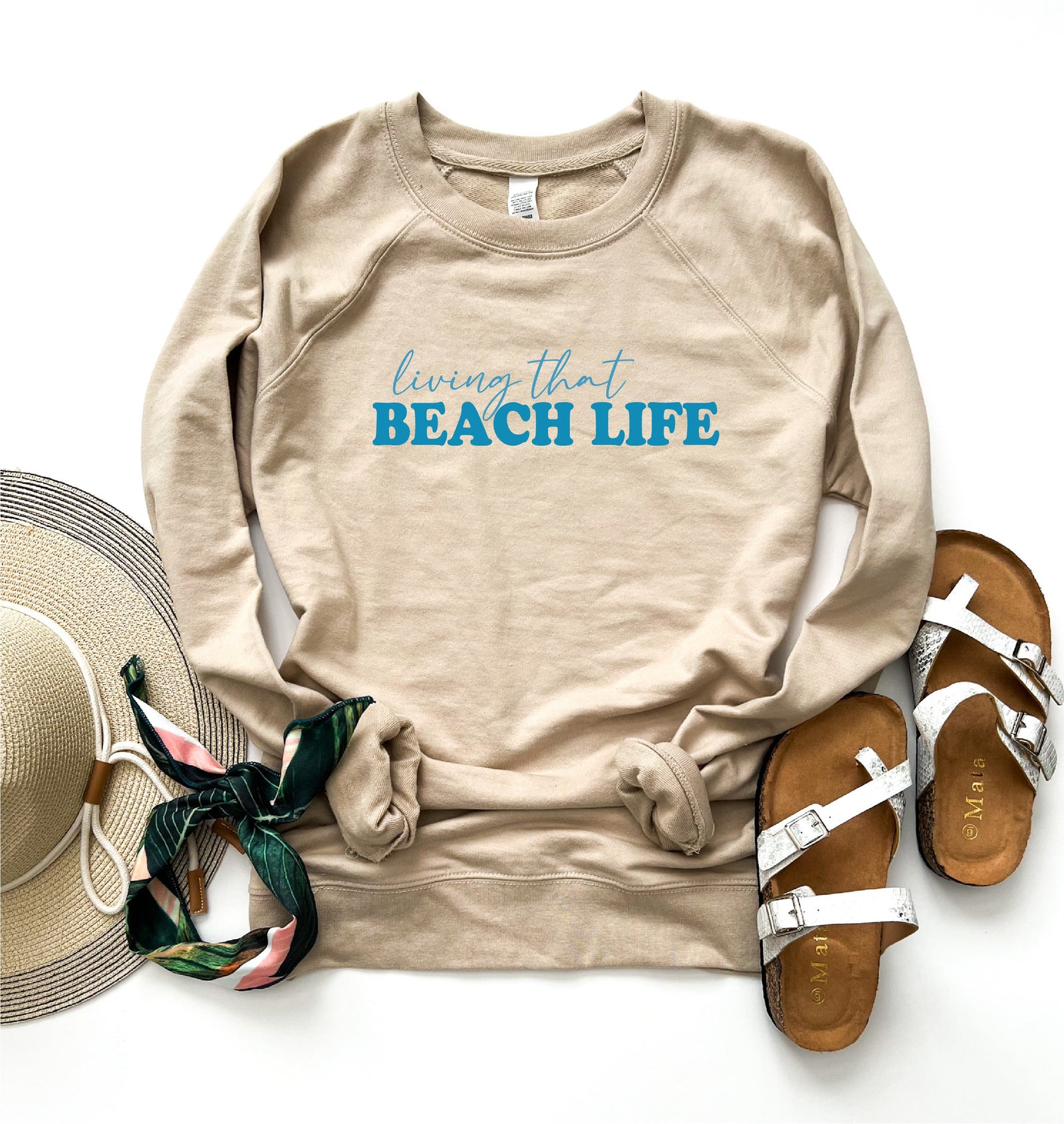 Living that beach life french terry raglan Lake French Terry raglan Independent Trading French Terry raglan 