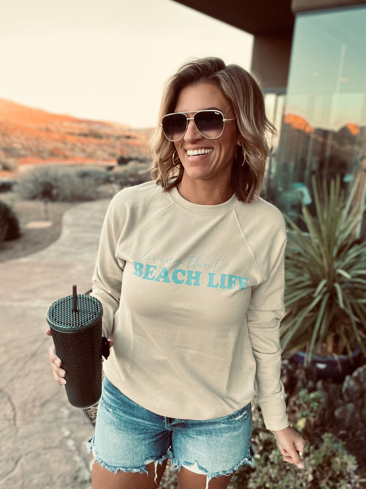 Living that beach life french terry raglan Lake French Terry raglan Independent Trading French Terry raglan 