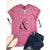 Love & Ice Cream in heather raspberry Short sleeve valentines day tee Anvil 980 in heather raspberry 