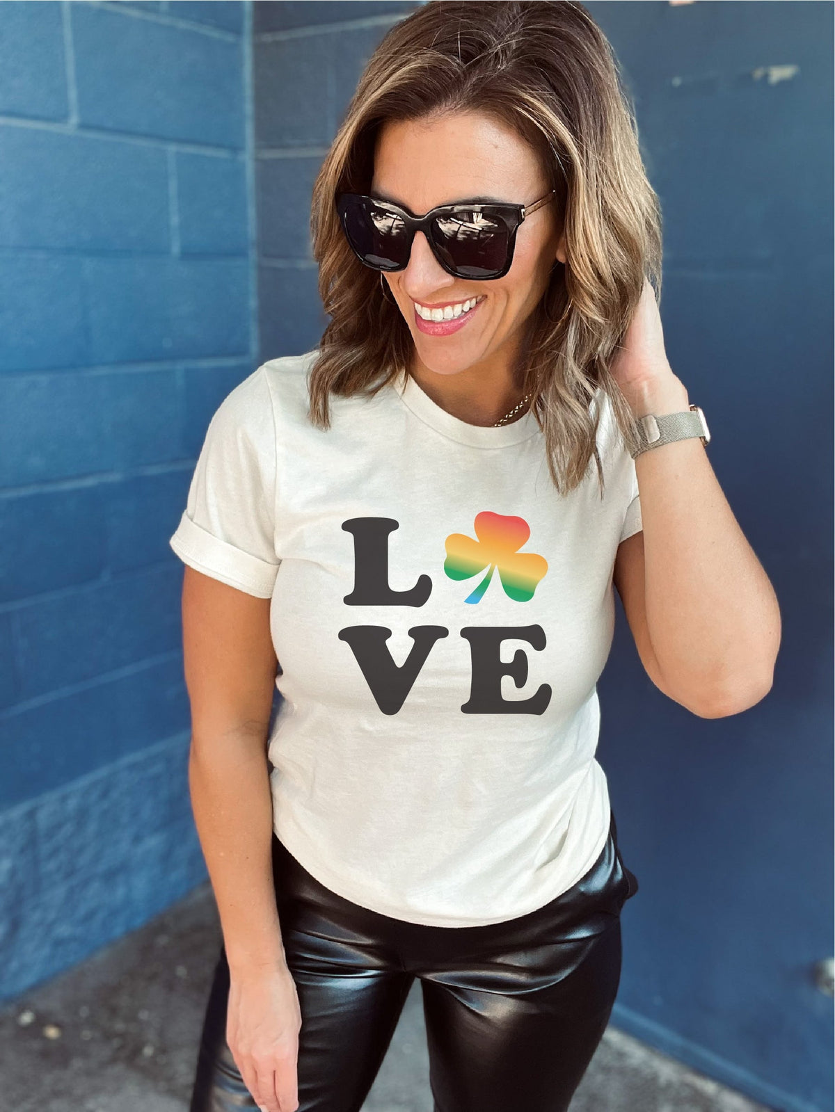 Love shamrock tee Short sleeve St patty day tee Bella canvas 3001 