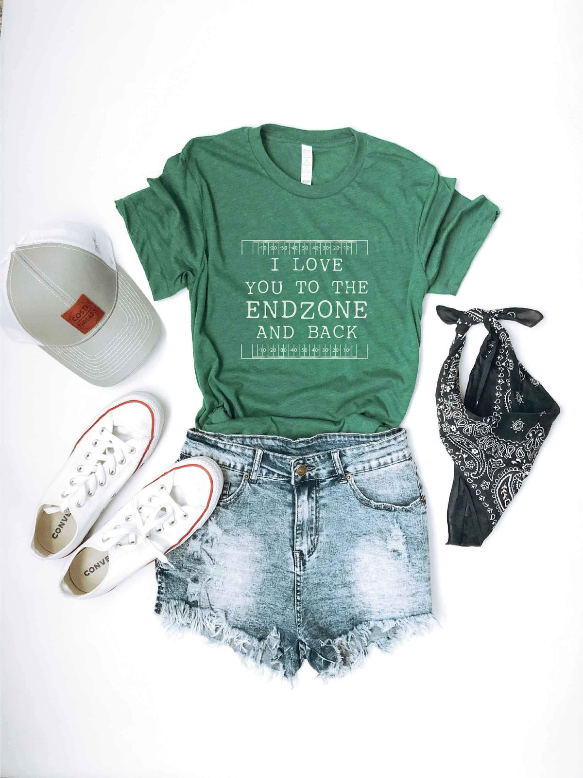 Love you to the endzone tee Short sleeve football tee Bella canvas and Next Level 