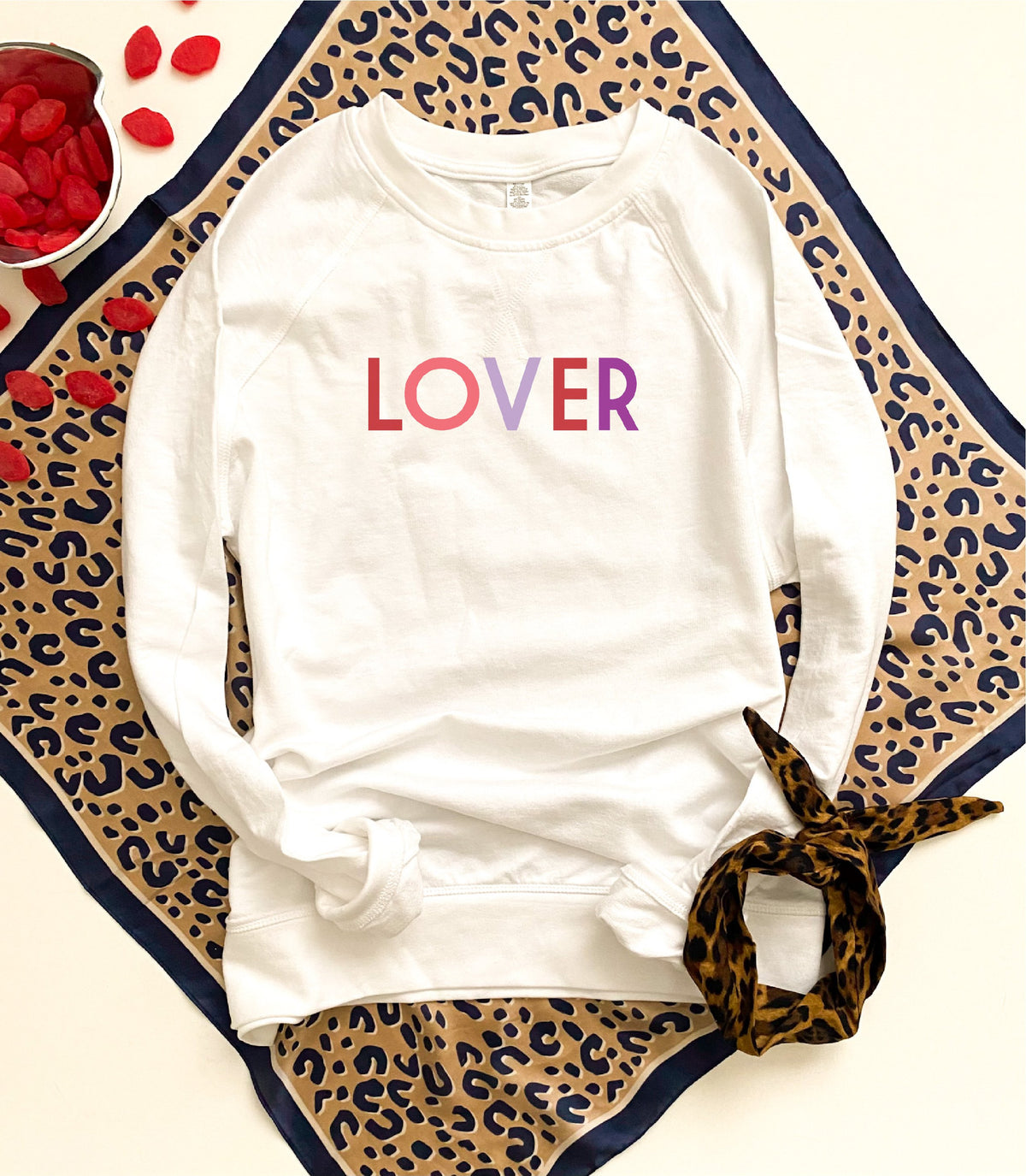 Lover french terry raglan sweatshirt Valentines French Terry raglan Cotton heritage and lane seven French Terry raglan XS White 