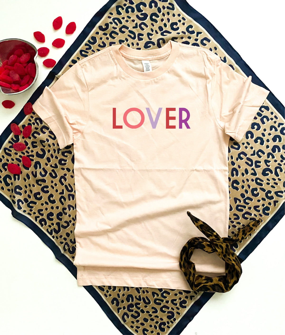 Lover tee Short sleeve valentines day tee Bella canvas 3001 XS Pale pink 