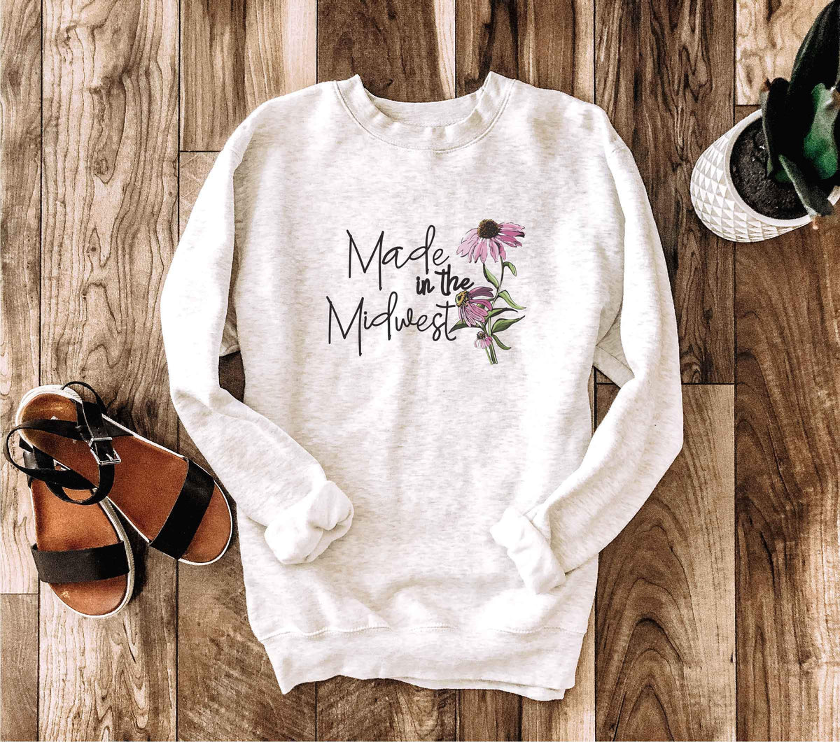 Made in the midwest crewneck sweatshirt Miscellaneous sweatshirt Lane seven unisex sweatshirt oatmeal 