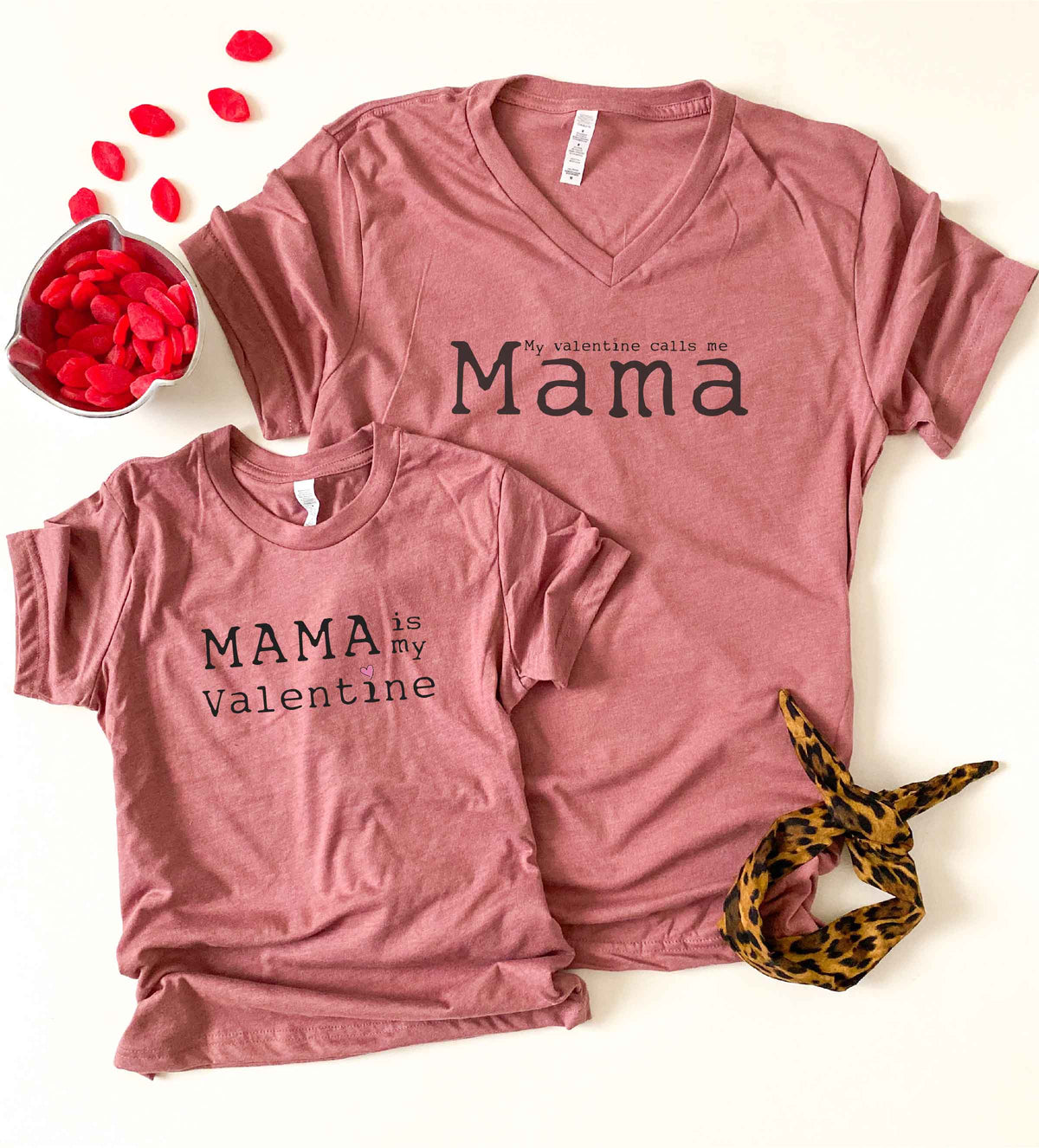Mama is my valentine kids tee Kids Short sleeve valentines tee Next Level 3310 kids tee heather grey 2t Mauve 