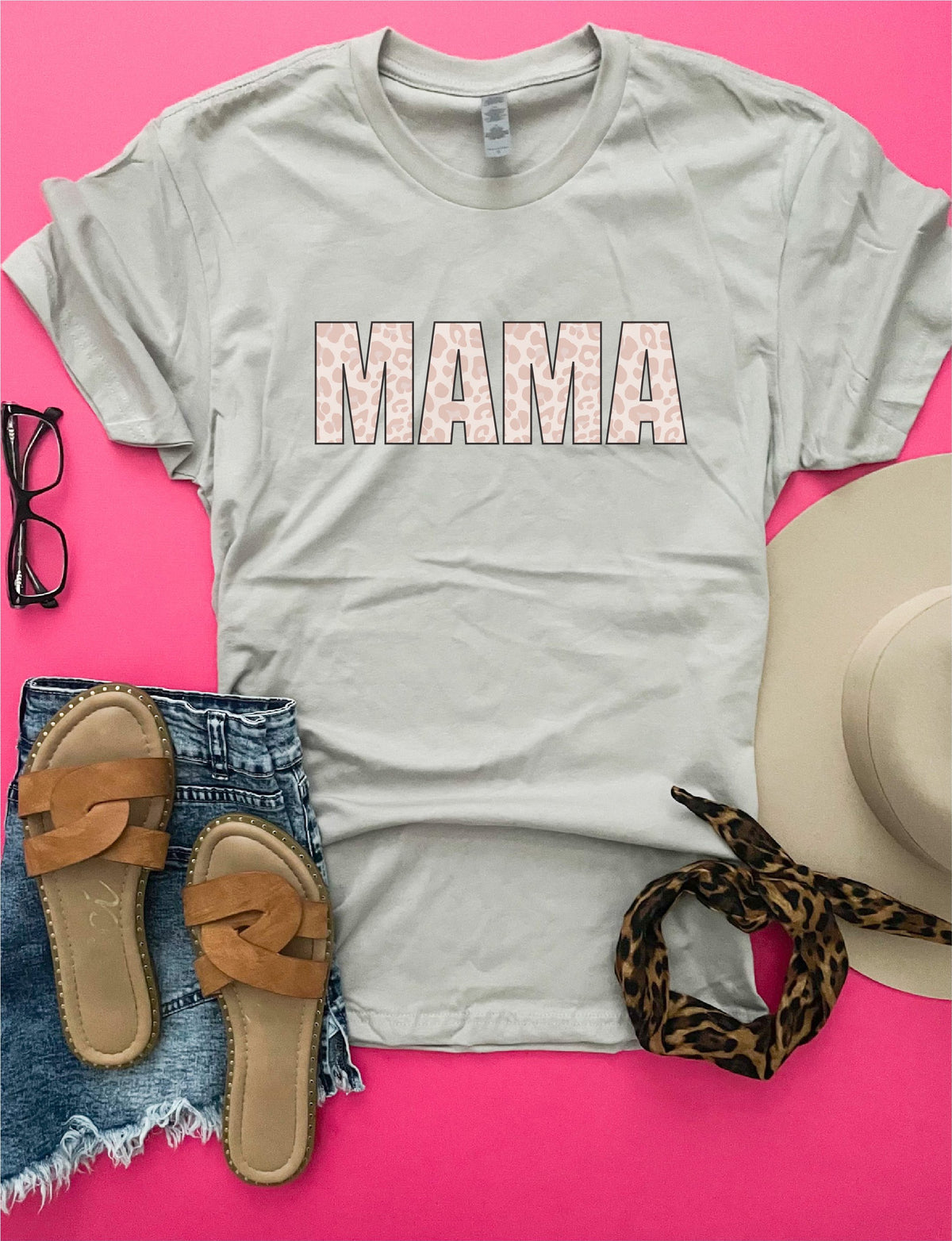 Mama leopard tee Short sleeve mom tee Bella Canvas 3001 