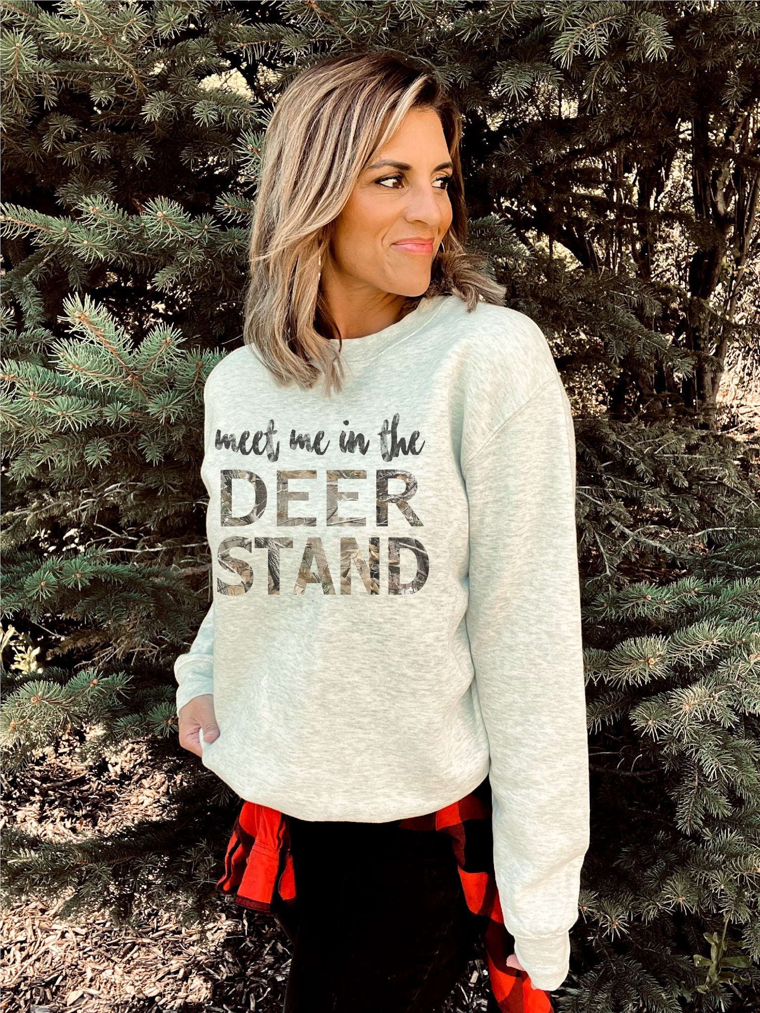 Meet me in the deer stand fleece sweatshirt Fall Sweatshirt Lane seven unisex sweatshirt 
