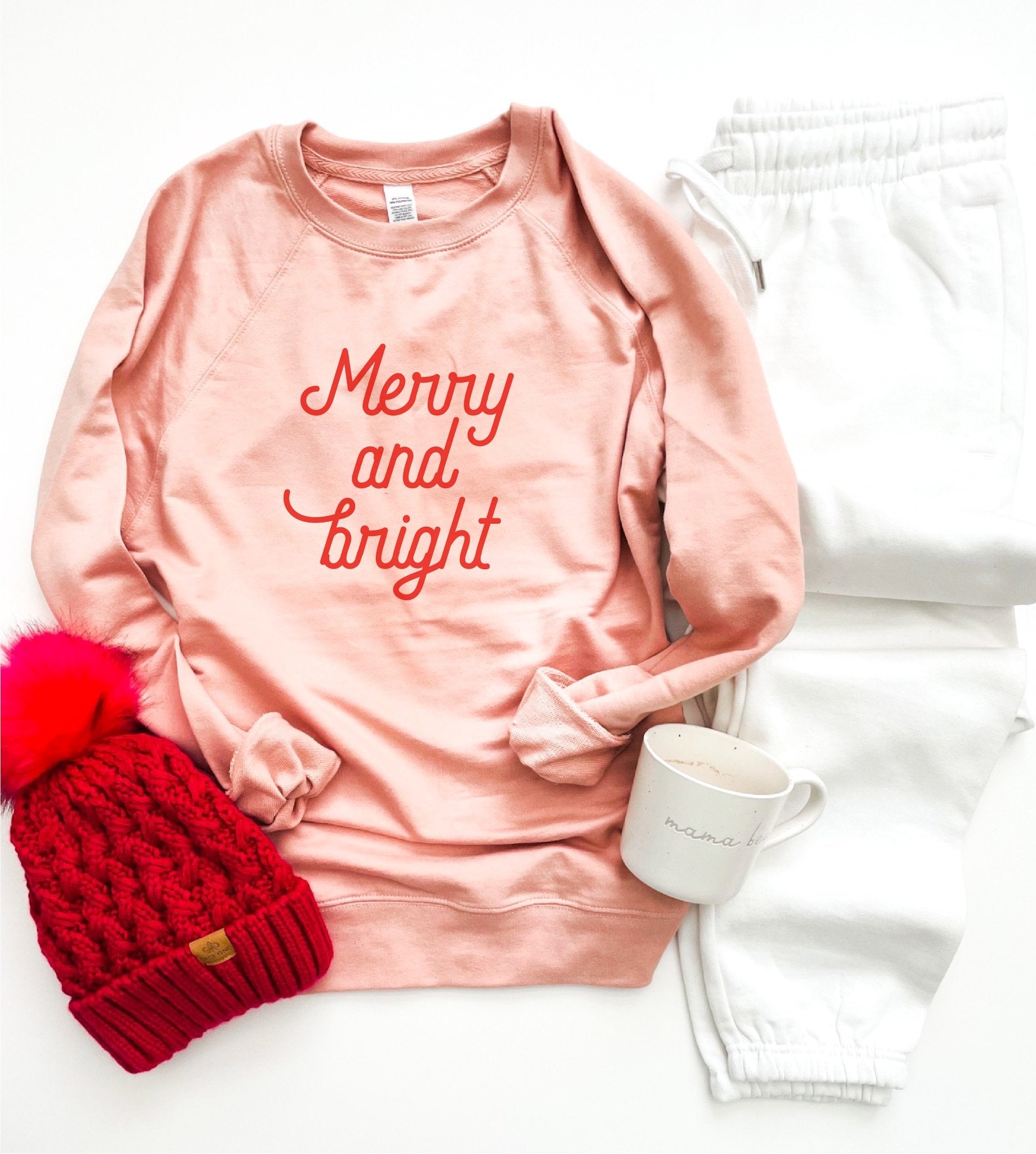 Merry and bright french terry raglan Holiday French Terry raglan Independent trading ss1000c 