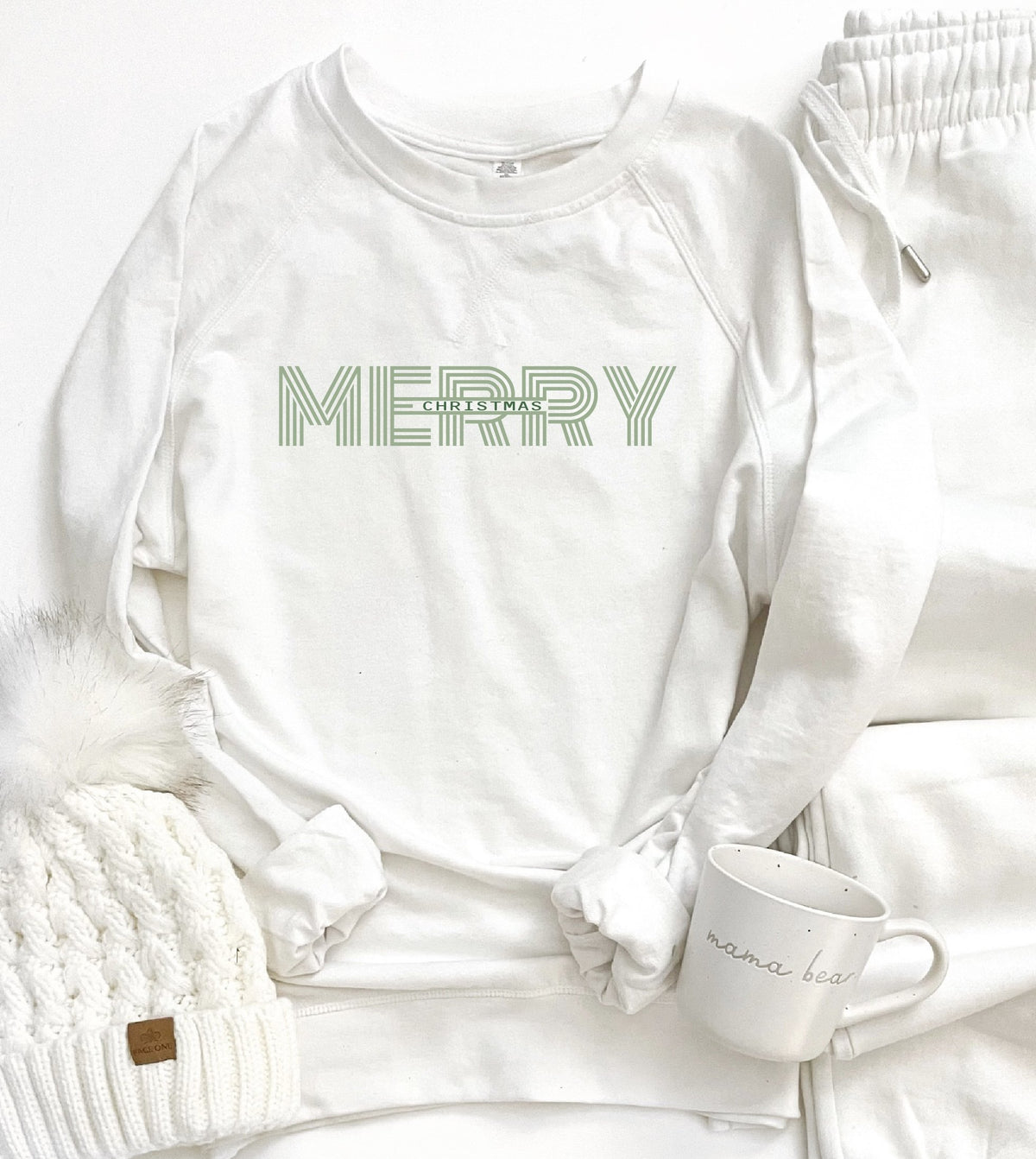 Merry Christmas french terry raglan Holiday French Terry raglan Independent trading ss1000c 