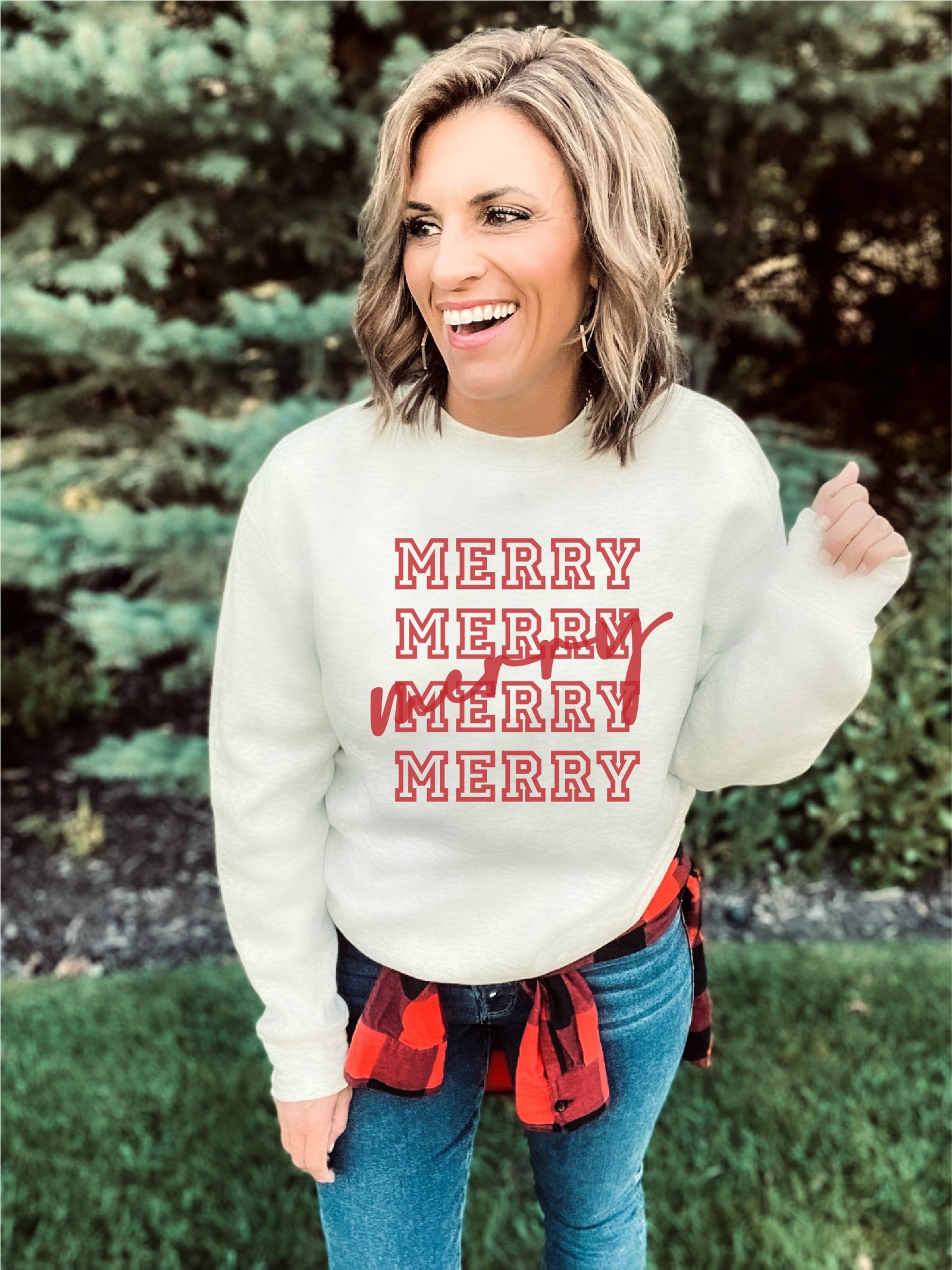 Merry fleece sweatshirt Holiday sweatshirt Lane seven unisex sweatshirt 