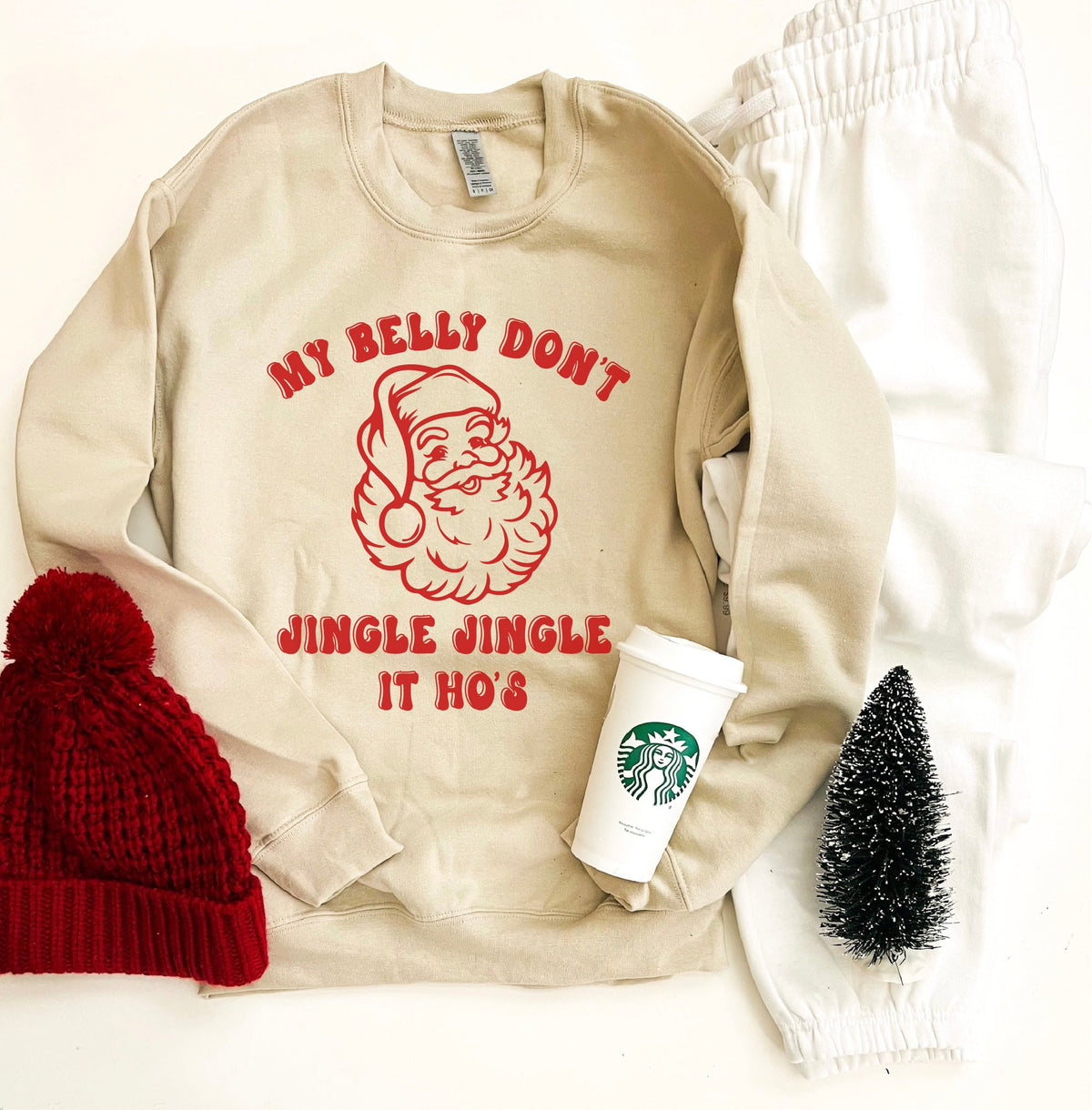 My belly don't jingle jingle basic sweatshirt Holiday sweatshirt Gildan 18000 sweatshirt 