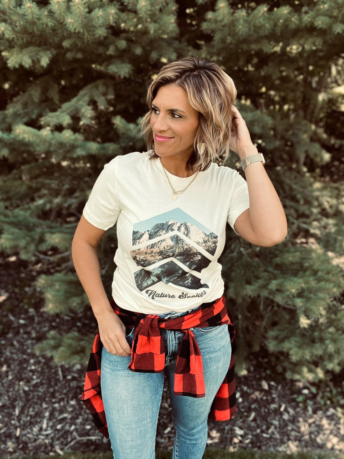 Nature Seeker tee Short sleeve nature tee Bella Canvas 3001 Cream 