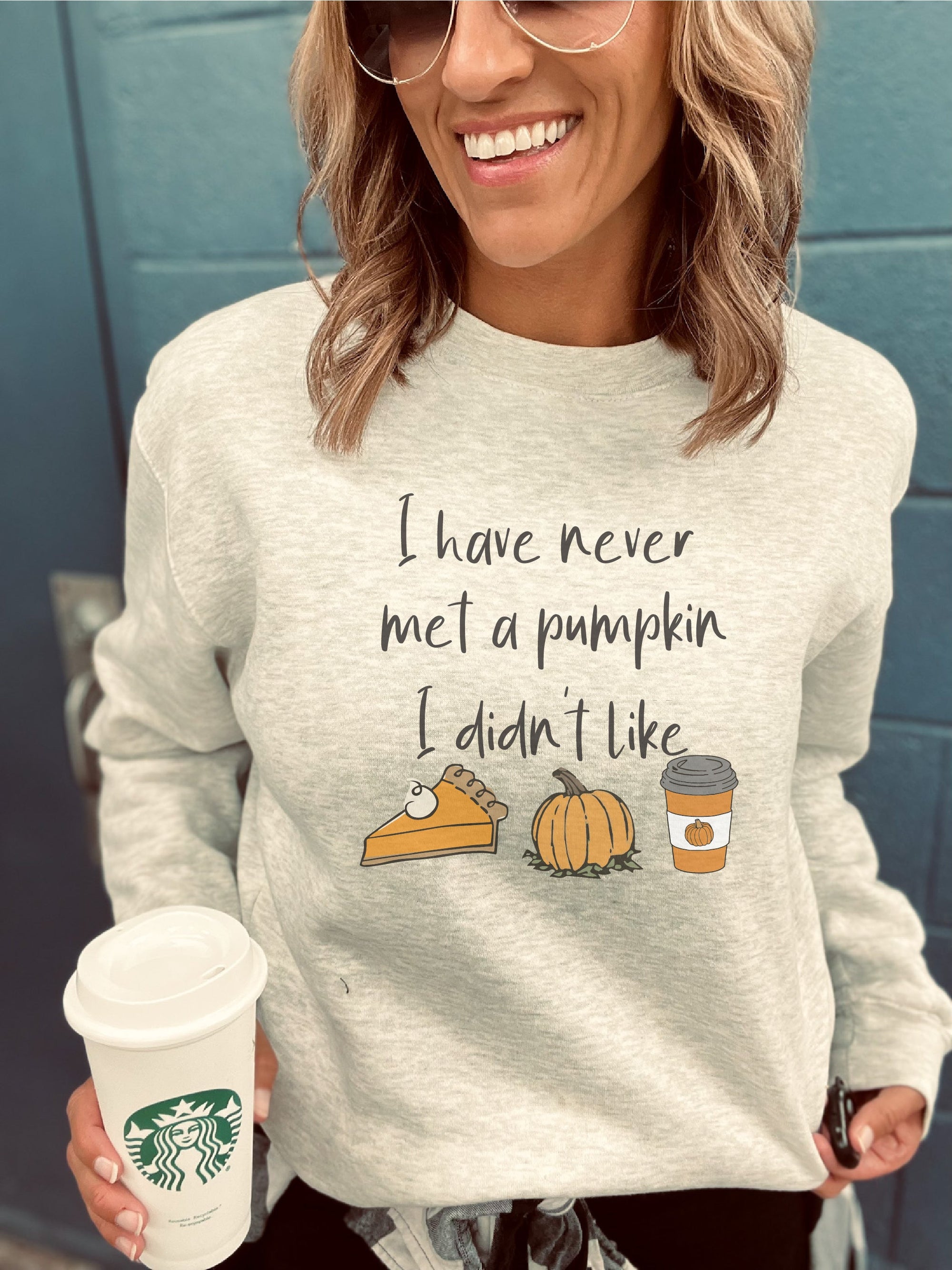 Never met a pumpkin I didn’t like fleece sweatshirt Fall sweatshirt Lane seven sweatshirt 