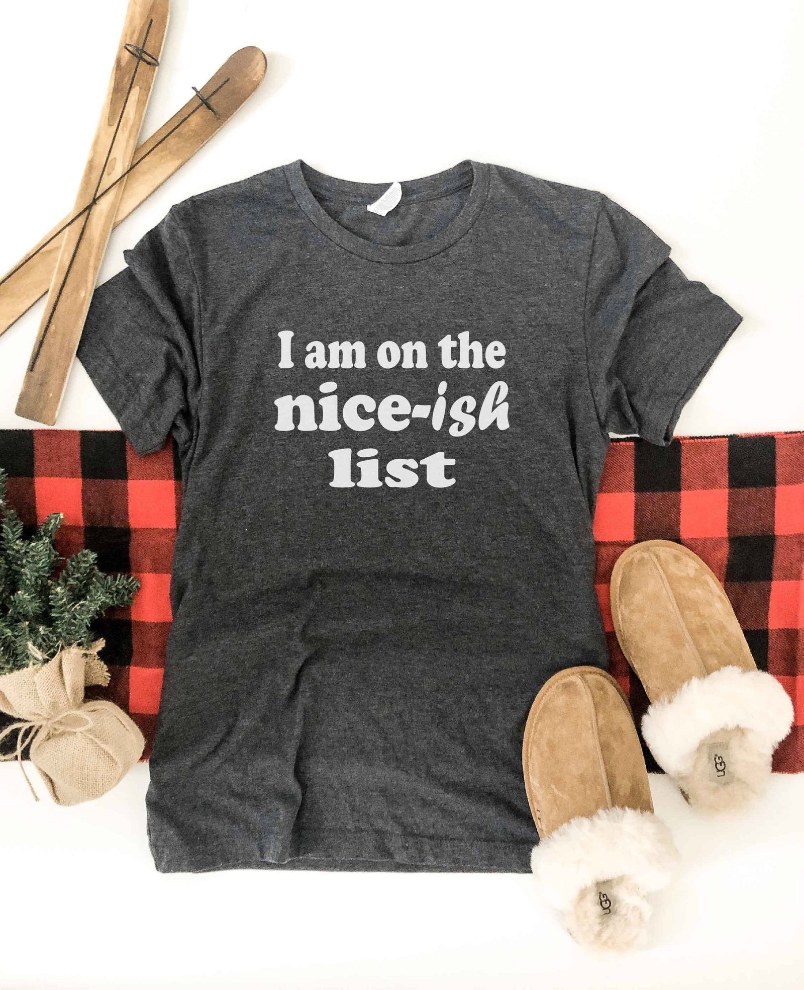 Nice-ish list tee Short sleeve holiday tee Bella Canvas 3001 