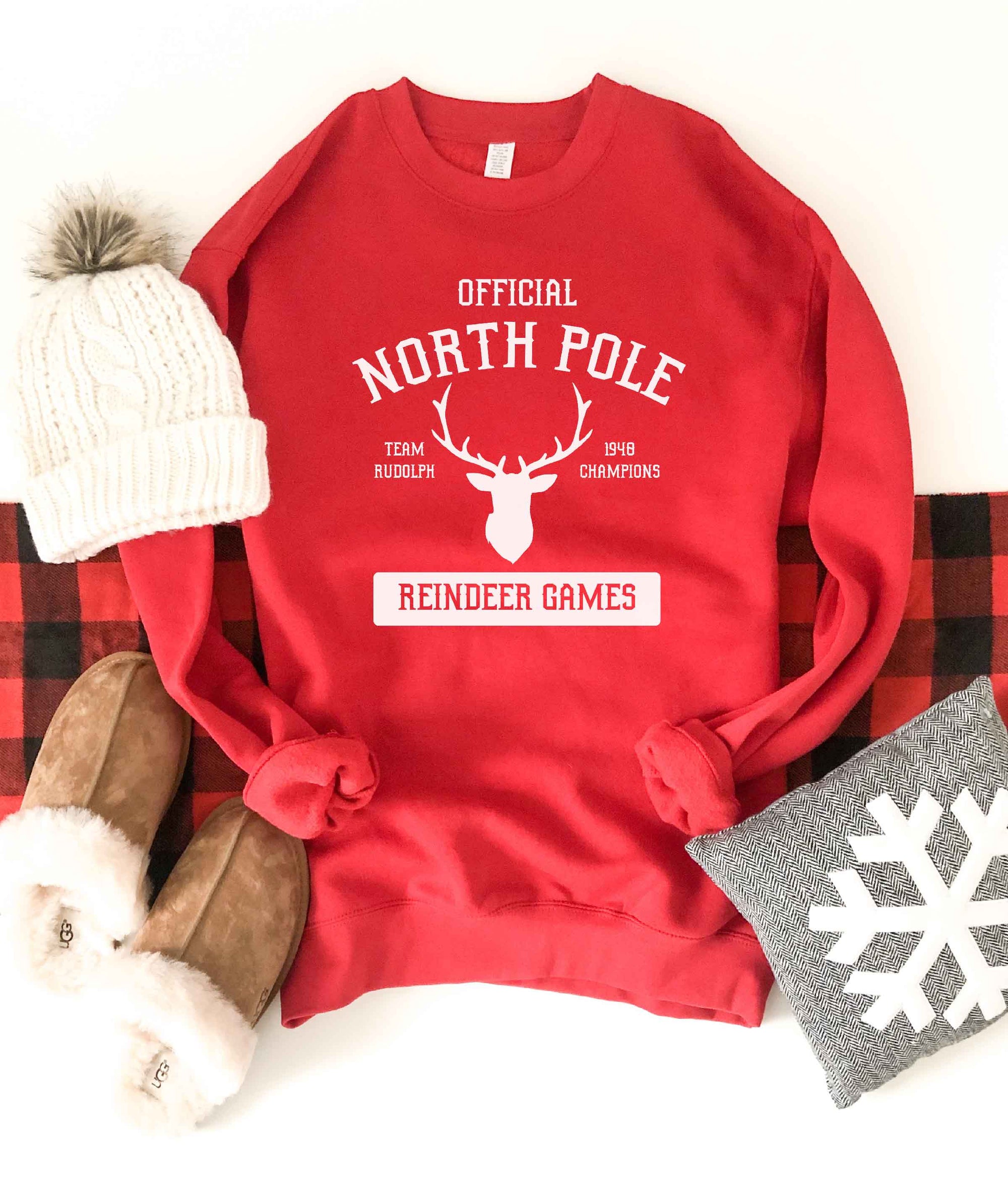 North pole softstyle sweatshirt Holiday sweatshirt Gildan 18000 sweatshirt 