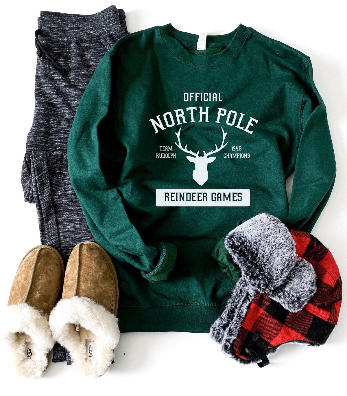 North Pole sweatshirt Holiday sweatshirt Lane seven unisex sweatshirt S Forest green 