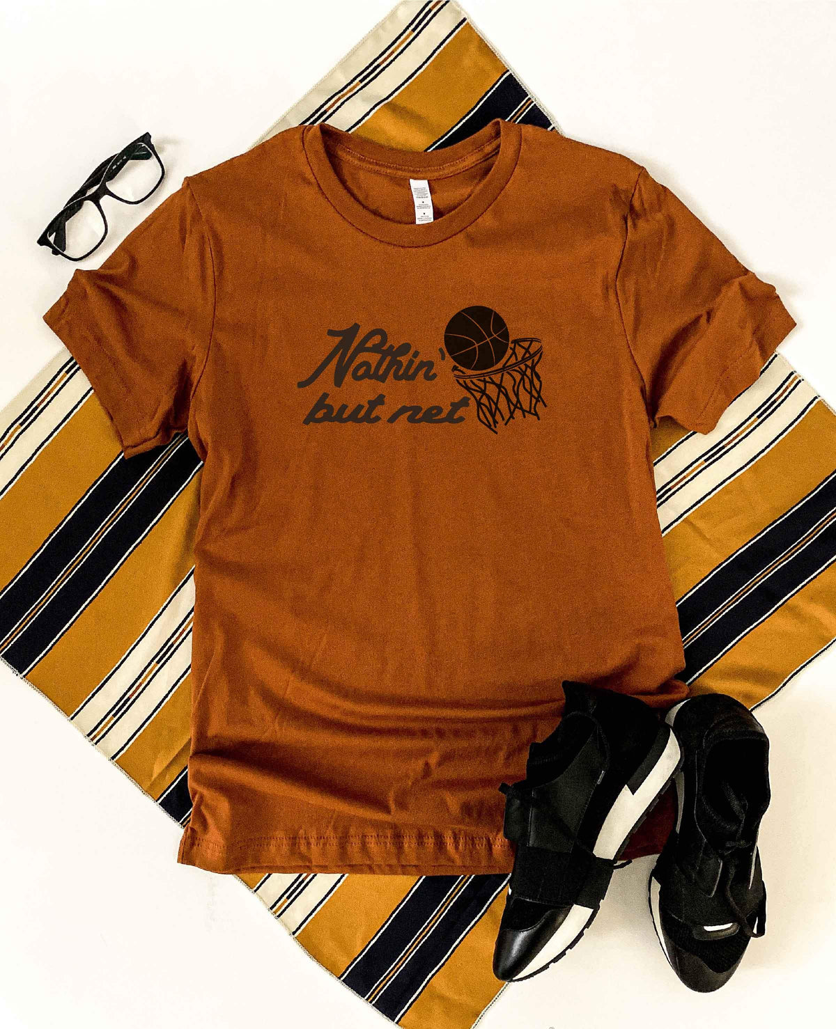 Nothin' but net tee Short sleeve basketball tee Bella Canvas 3001 XS Autumn 