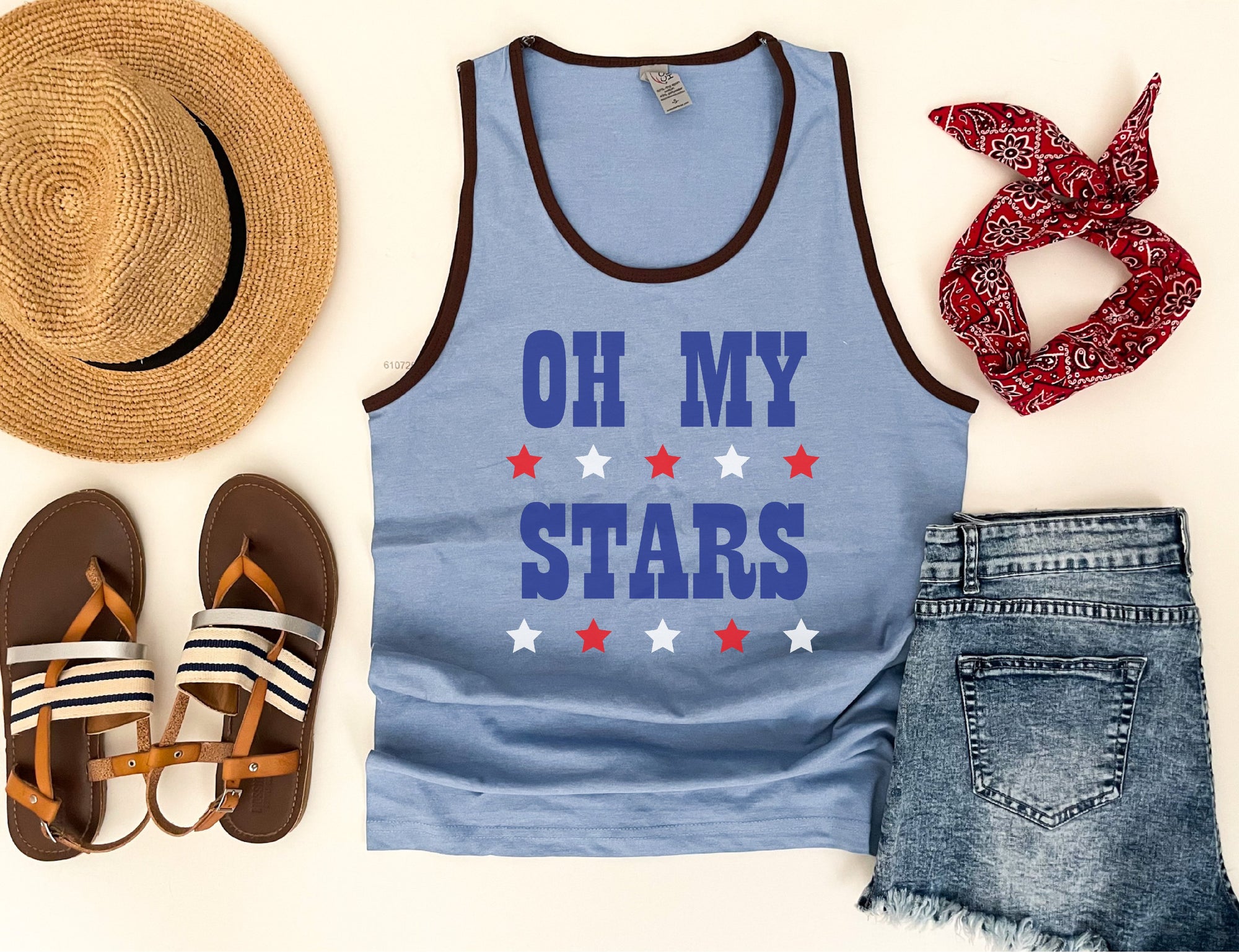 Oh my stars unisex ringer tank Patriotic tank Cotton heritage m1792 
