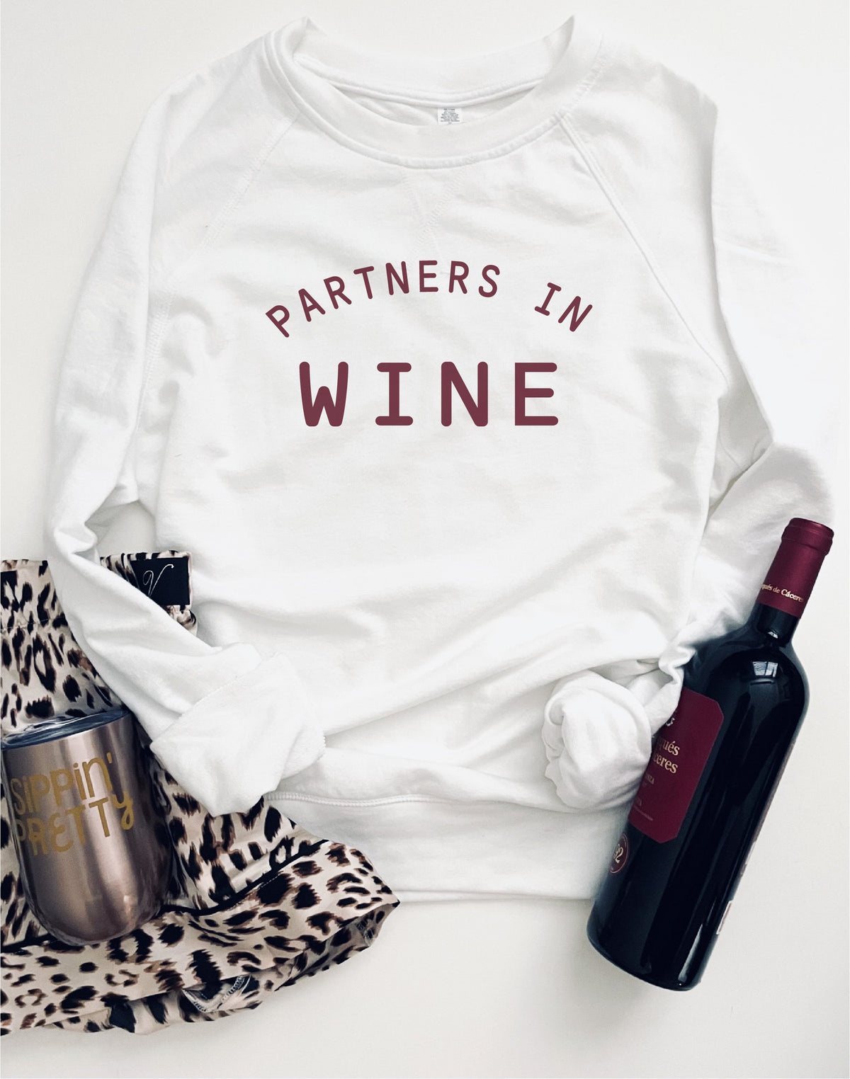 Partners in wine french terry raglan sweatshirt Fall French Terry raglan Independent trading ss1000c 