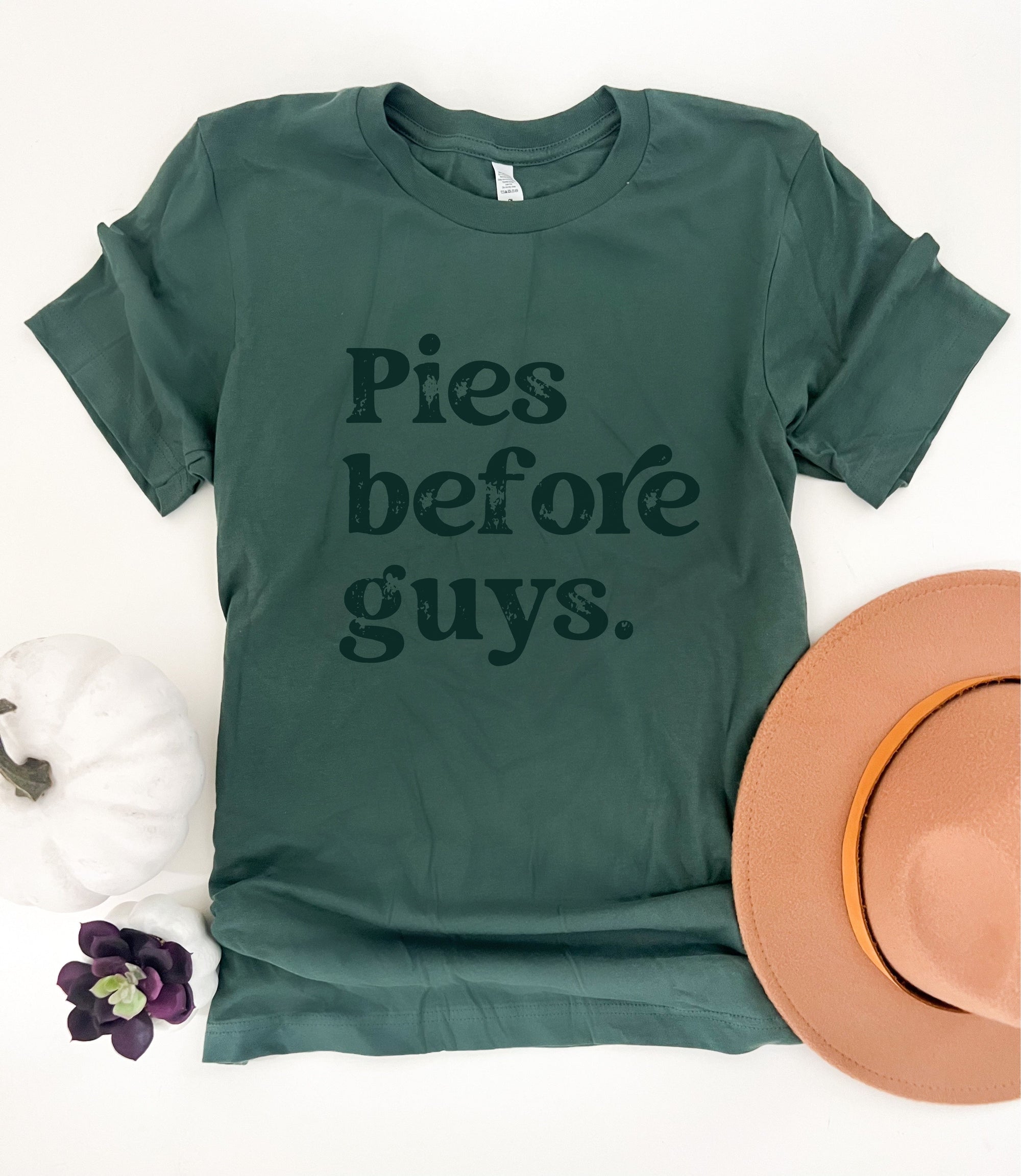 Pies before guys tee Thanksgiving collection Bella canvas 3001 pine 