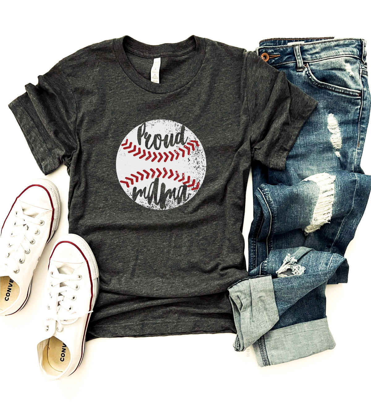 Proud mama baseball tee Short sleeve baseball tee Bella Canvas 3001 