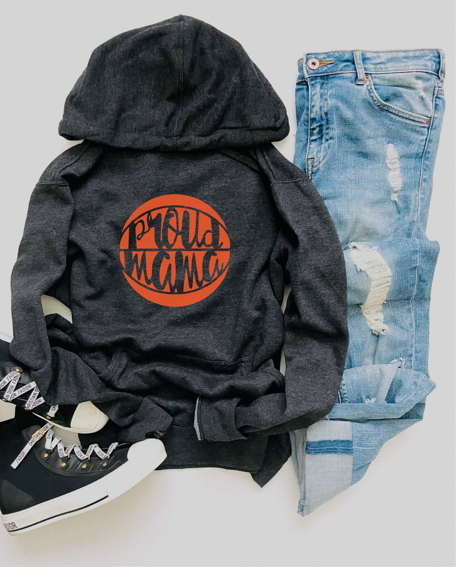 Proud mama basketball hoodie Basketball hoodie Lane seven unisex hoodie charcoal 