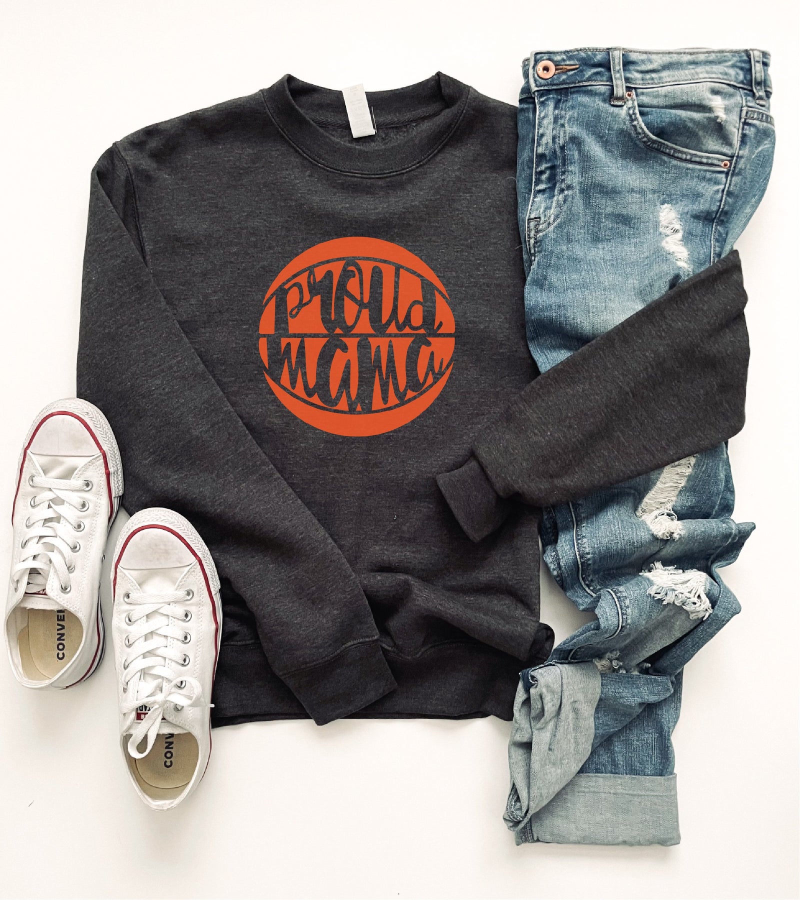 Proud mama basketball sweatshirt Basketball sweatshirt Lane seven unisex sweatshirt charcoal 