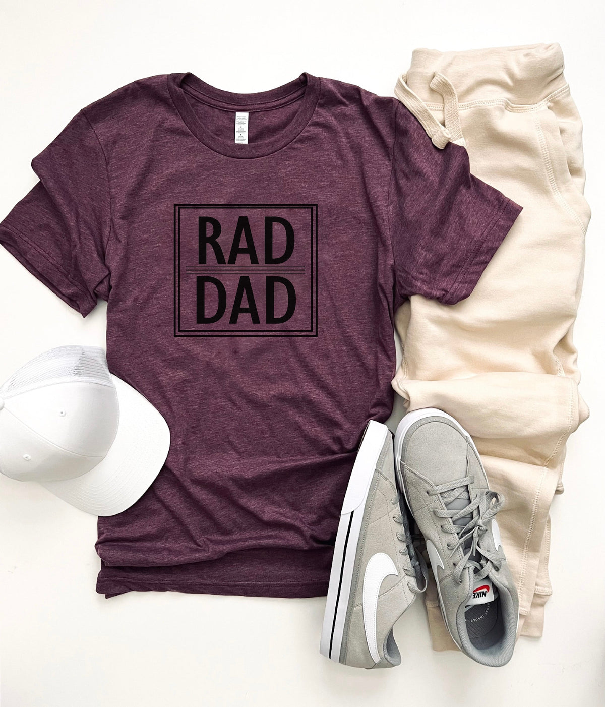 Rad Dad tee Short sleeve dad tee Bella canvas 3001 Heather stone 