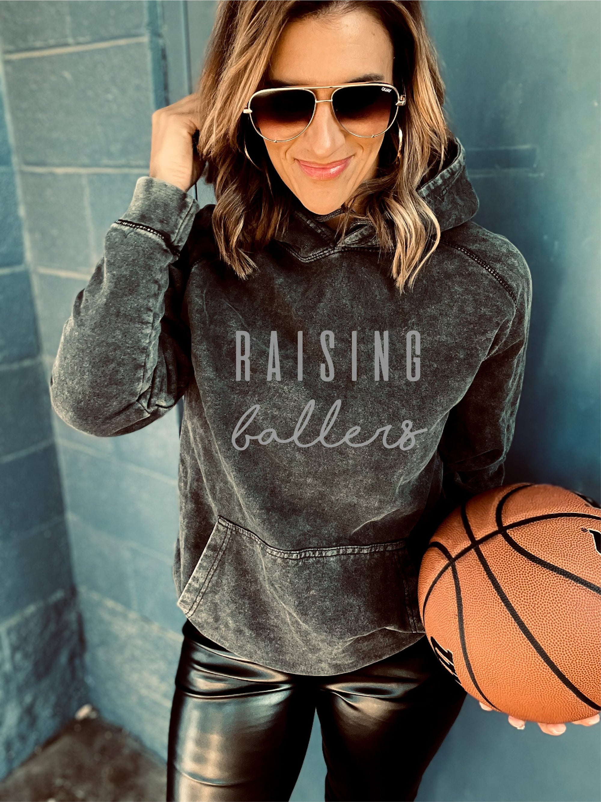 Raising ballers vintage wash hoodie Basketball hoodie Lane Seven vintage hoodie 