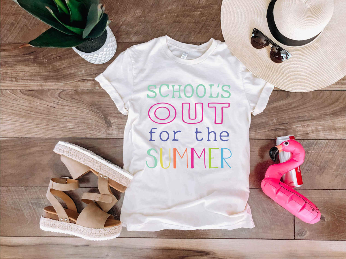 Schools out for summer tee Short sleeve teacher tee Bella Canvas 3001 