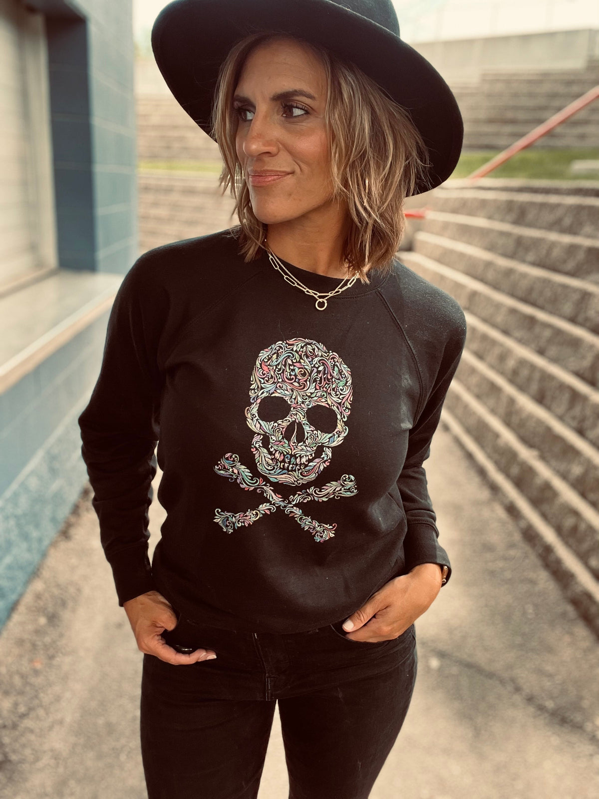 Skull french terry raglan Halloween French Terry raglan Lane seven French Terry raglan 