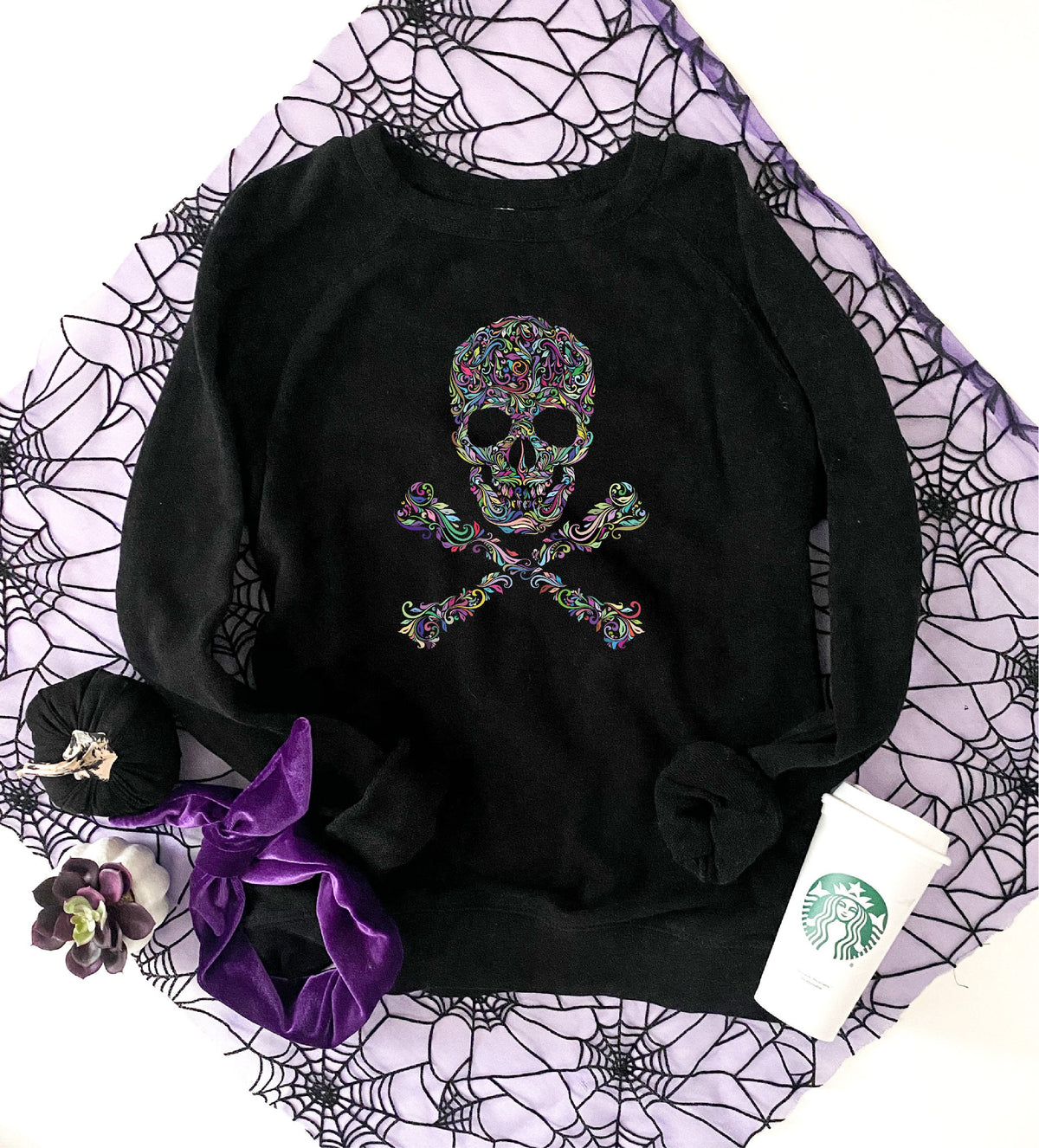 Skull french terry raglan Halloween French Terry raglan Lane seven French Terry raglan 