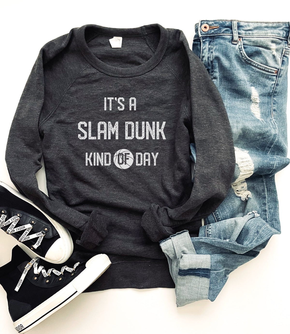 Slam dunk kind of day french terry raglan Sports French Terry raglan Cotton heritage and lane seven French Terry raglan 