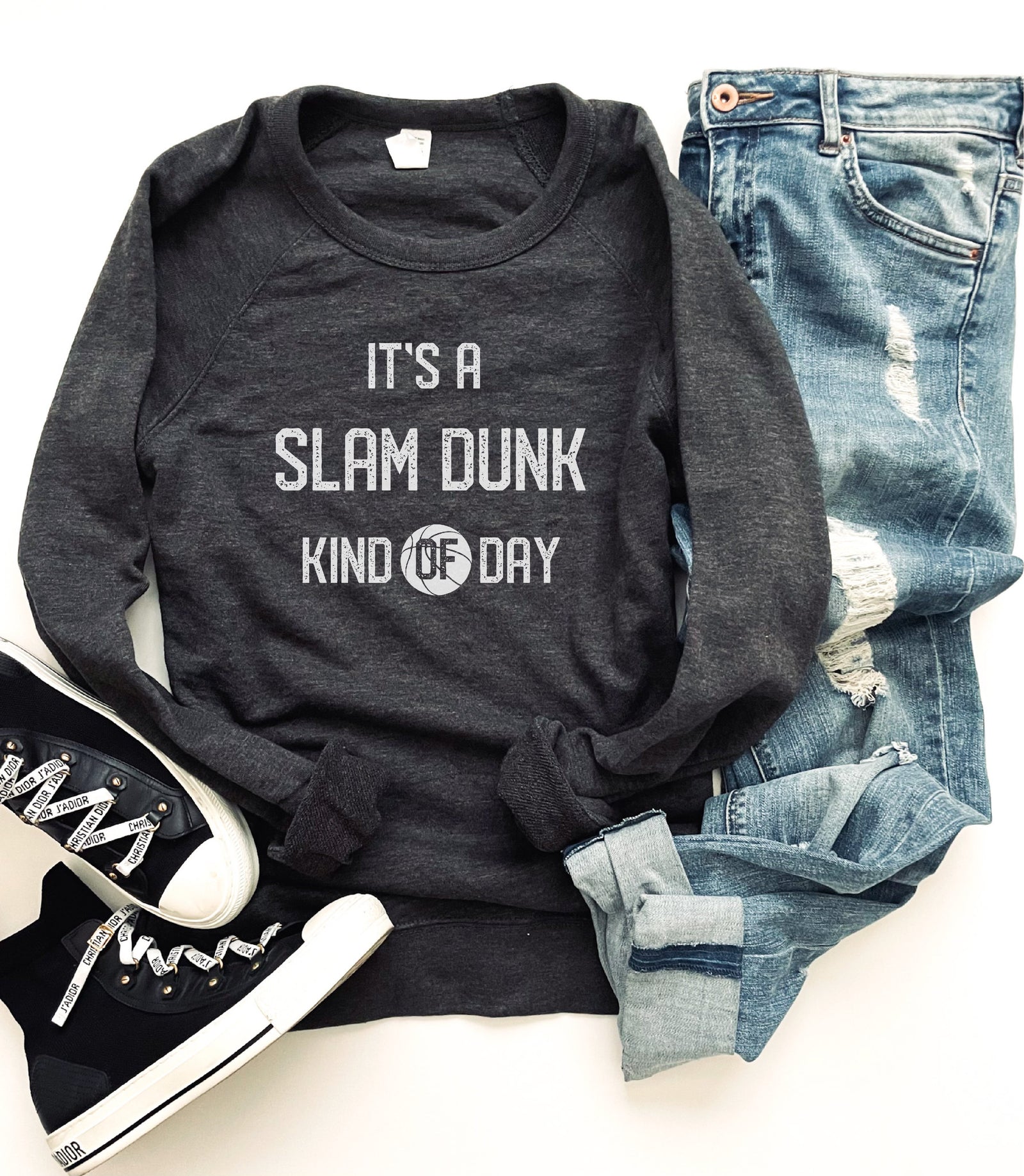 Slam dunk kind of day french terry raglan Sports French Terry raglan Cotton heritage and lane seven French Terry raglan 