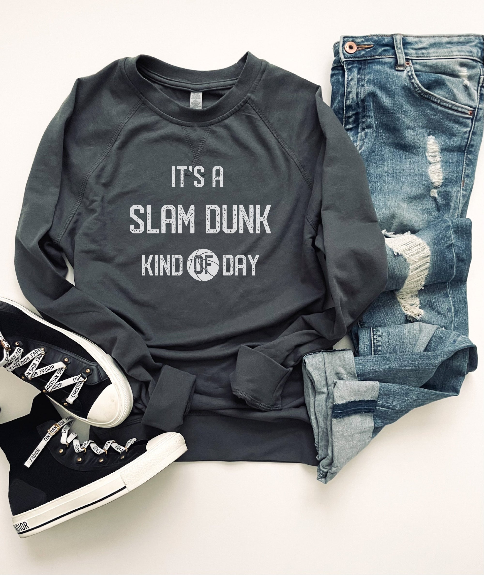 Slam dunk kind of day french terry raglan Sports French Terry raglan Cotton heritage and lane seven French Terry raglan 