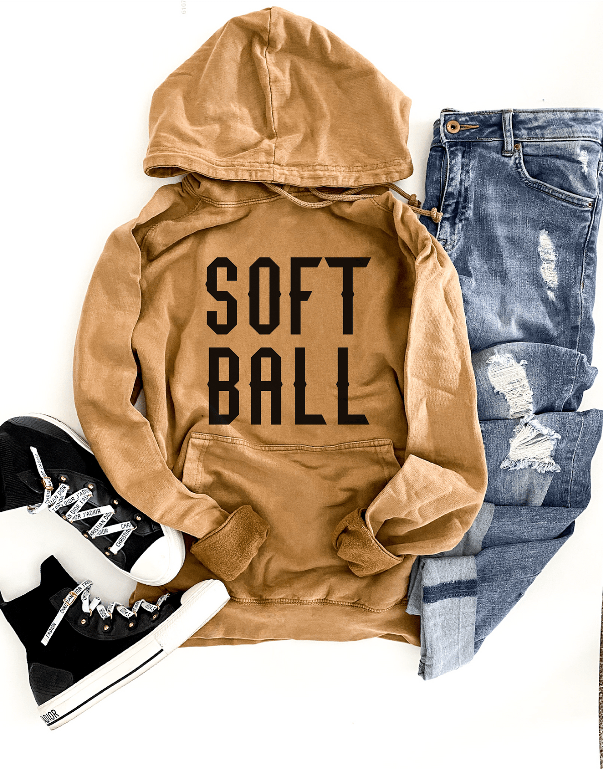 Softball vintage wash hoodie Baseball hoodie Lane Seven vintage hoodie 