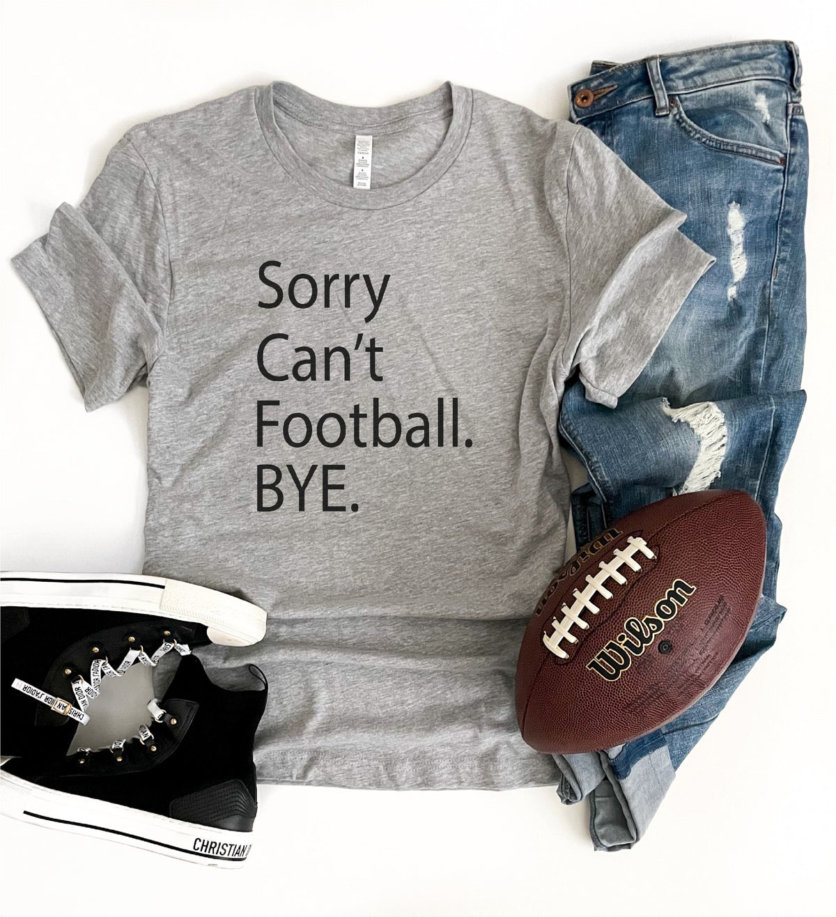 Sorry can't football tee Short sleeve football tee Bella Canvas 3001 