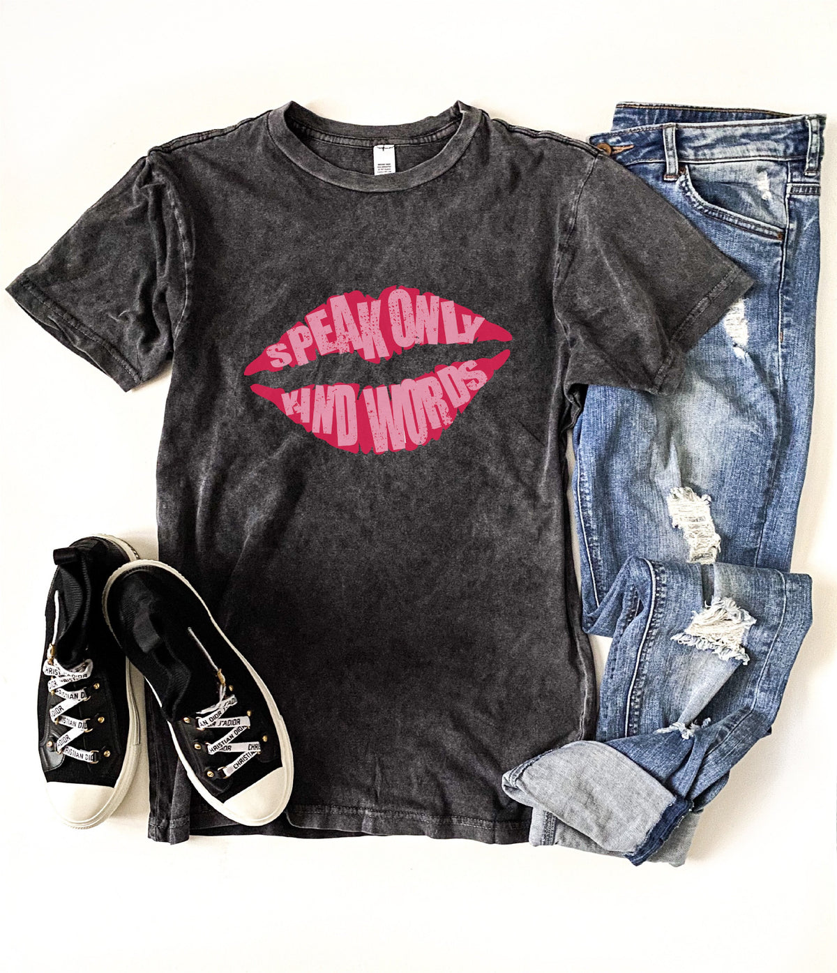 Speak only kind words vintage wash tee Inspirational tee Lane seven vintage tee 