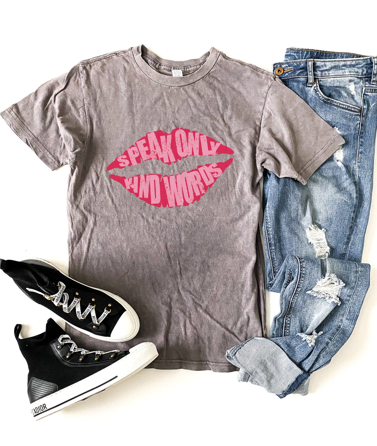 Speak only kind words vintage wash tee Inspirational tee Lane seven vintage tee 