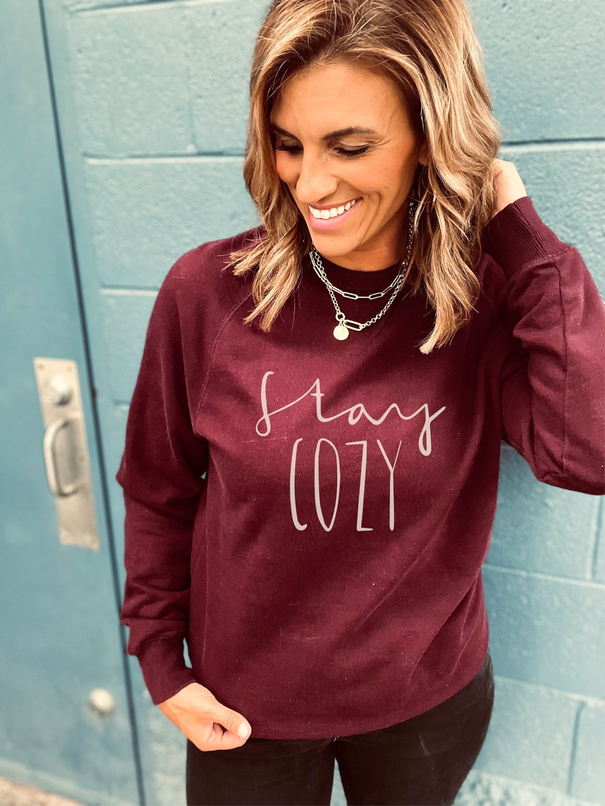 Stay cozy fleece sweatshirt Miscellaneous sweatshirt Lane seven unisex sweatshirt maroon 