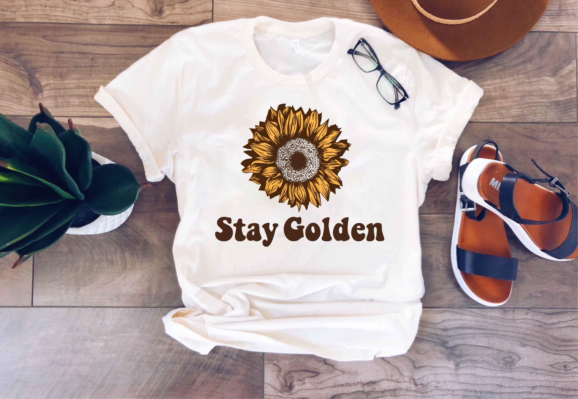 Stay Golden tee Short sleeve miscellaneous tee Bella Canvas 3001 XS Cream 