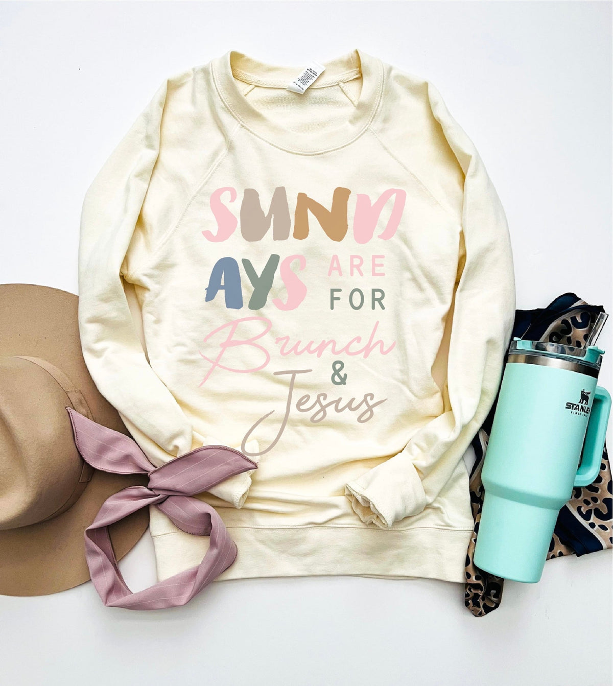 Sunday brunch and Jesus french terry raglan Miscellaneous French Terry raglan Independent Trading French Terry raglan 