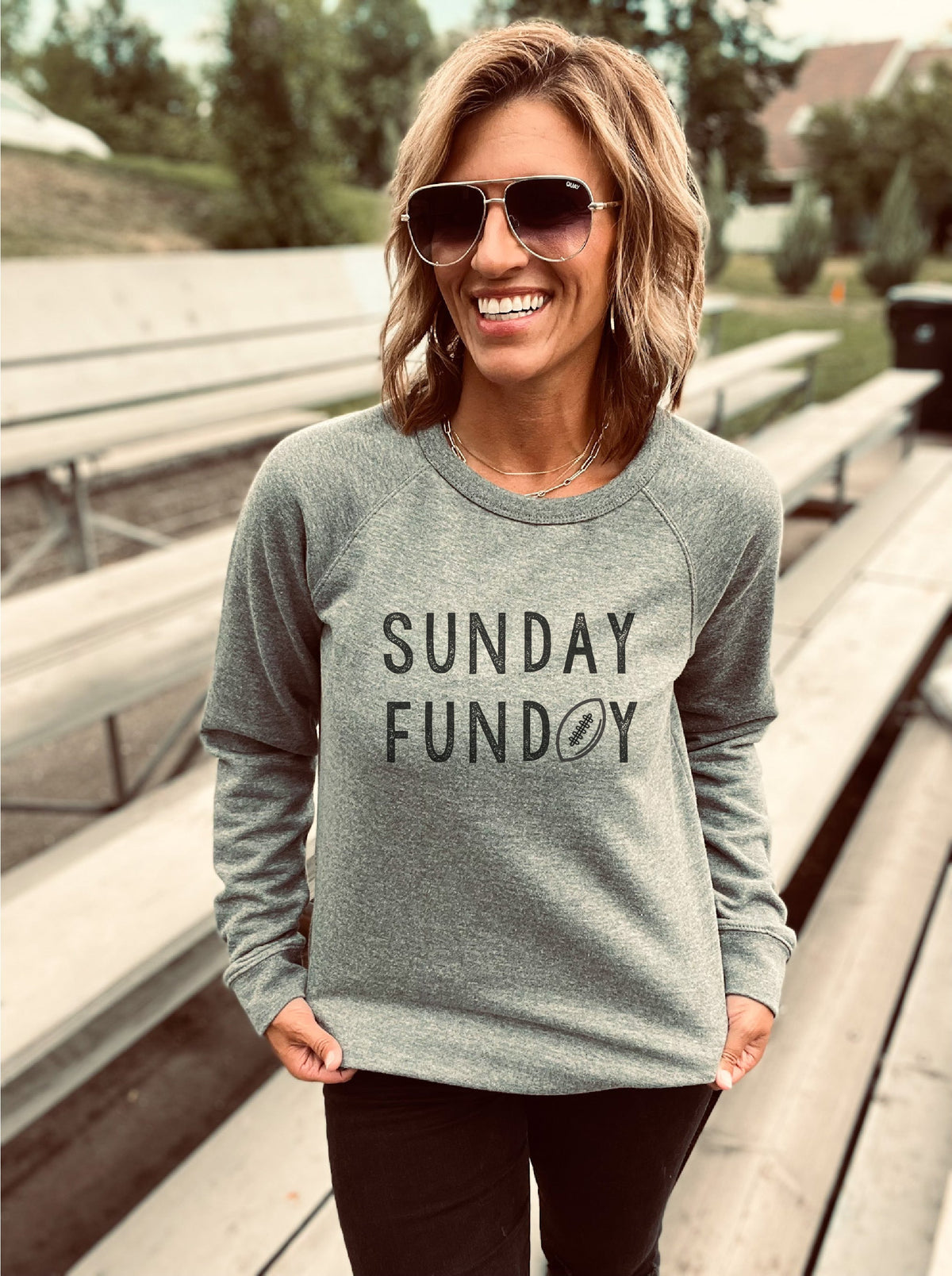 Sunday funday french terry raglan sweatshirt Football french Terry Lane seven French Terry raglan 