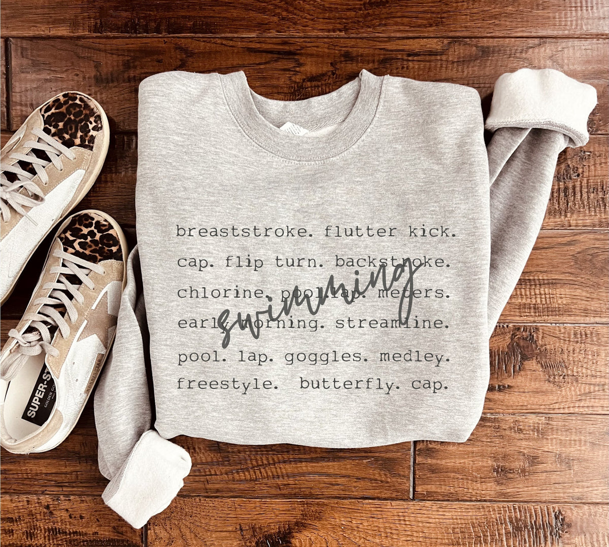 Swimming words basic sweatshirt Sports collection Gildan 18000 sweatshirt 