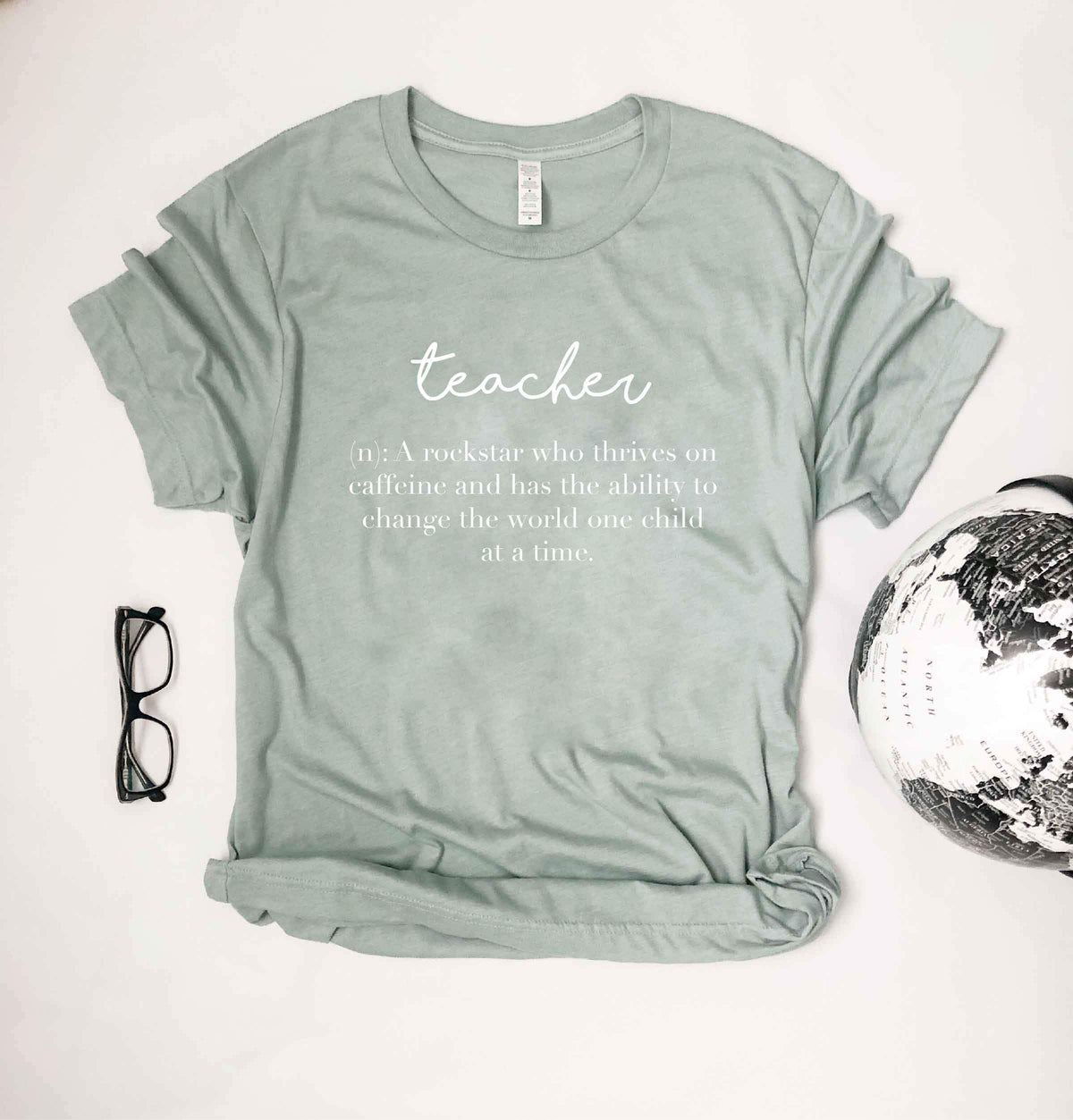 Teacher definition Short sleeve teacher tee Bella Canvas 3001 heather mauve XS Heather Dusty Blue 