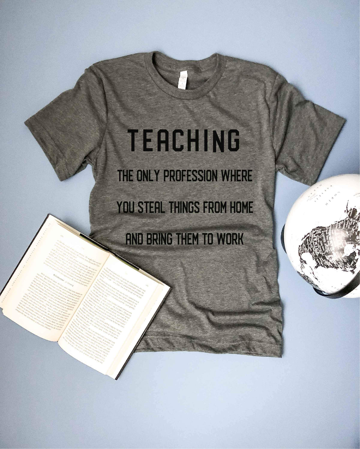 Teaching profession mens tee Short sleeve mens teacher tee Bella Canvas 3001 deep heather 