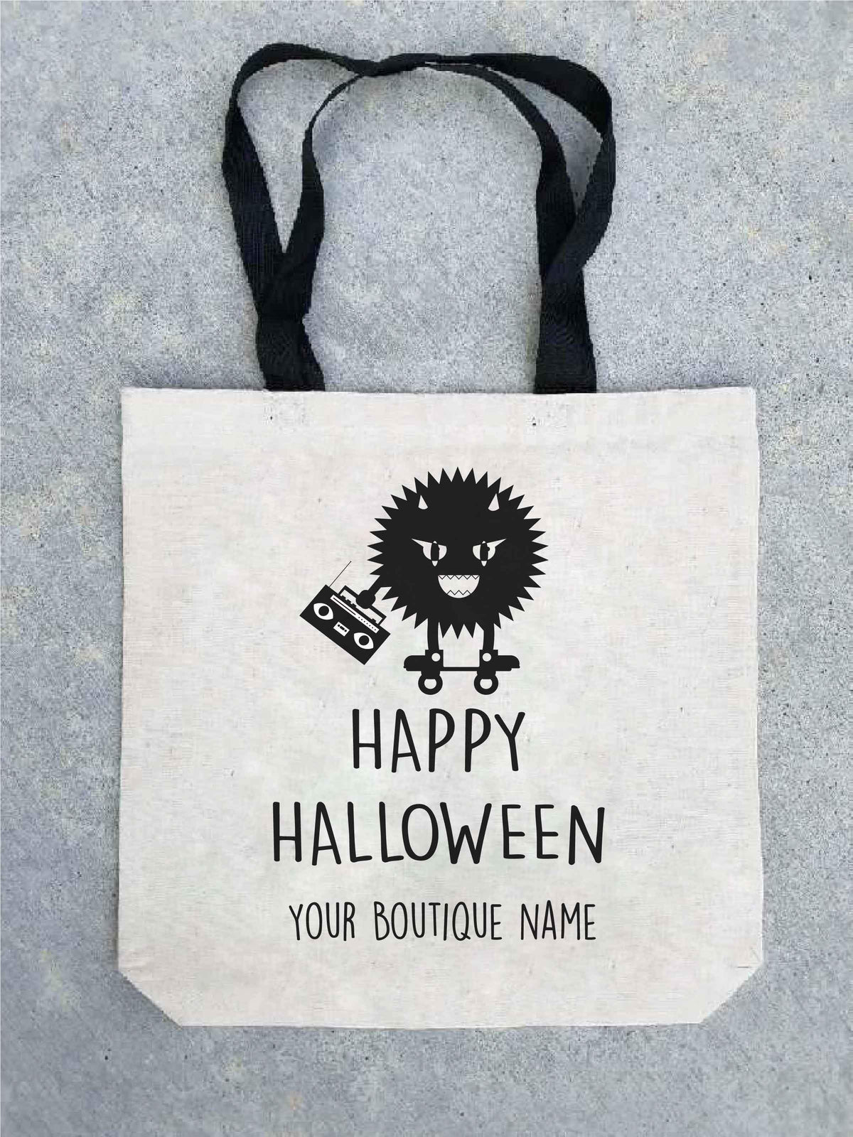 Trick or treat tote bag- customizable! Tote bag Costa Threads Happy Halloween tote bag w/boutique name 