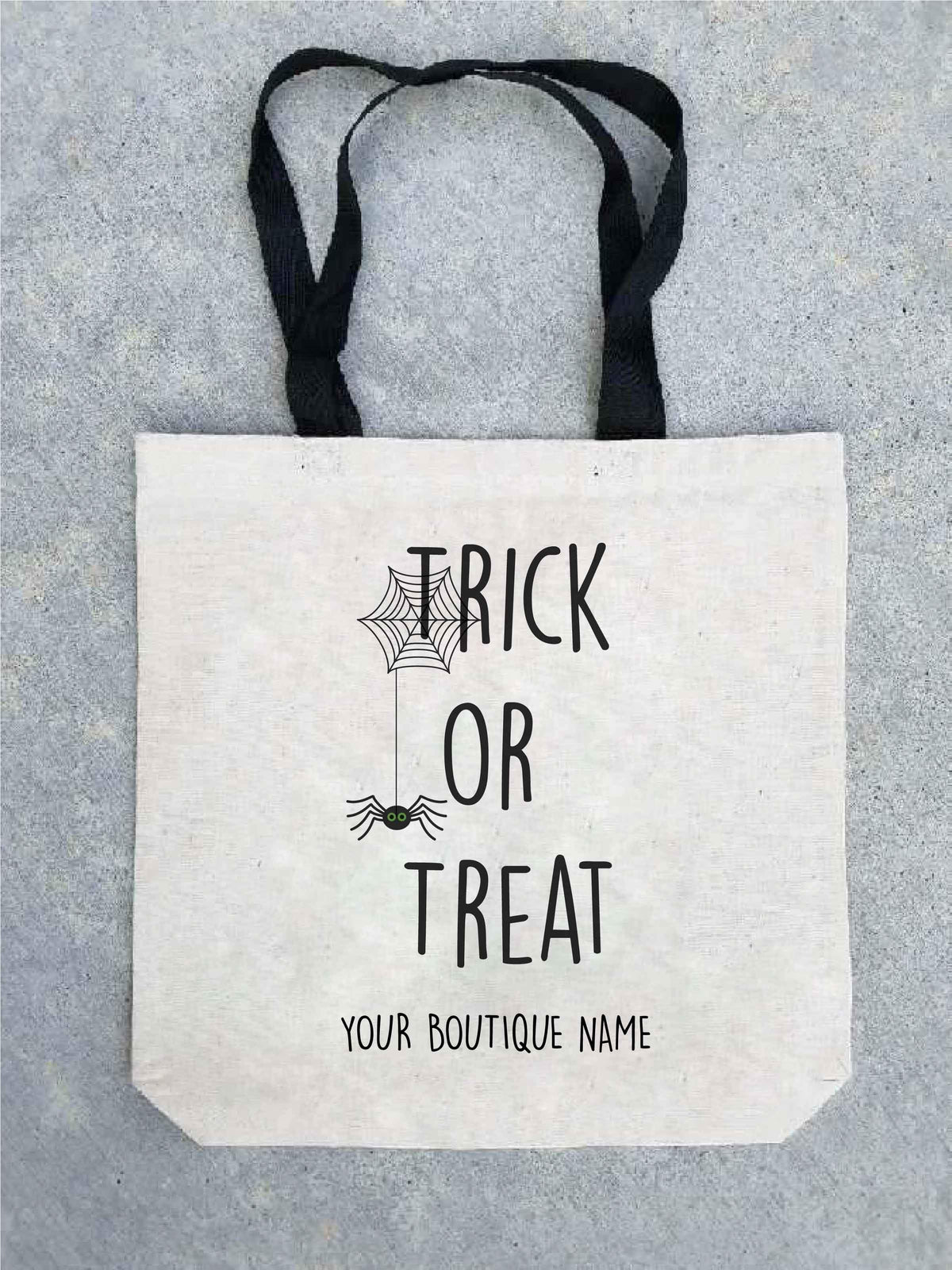 Trick or treat tote bag- customizable! Tote bag Costa Threads Trick or treat bag w/boutique name 