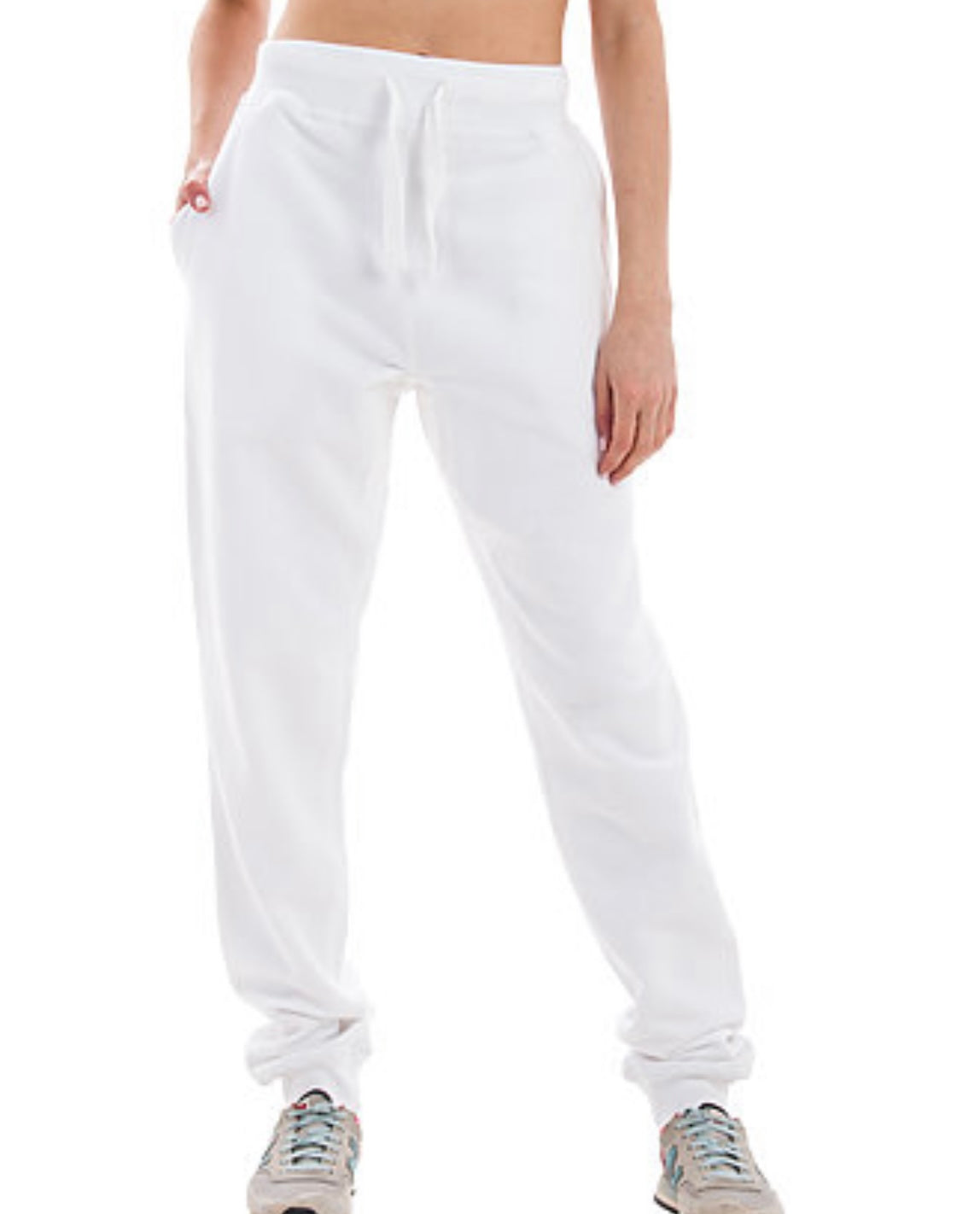Unisex fleece joggers Costa Threads White S 