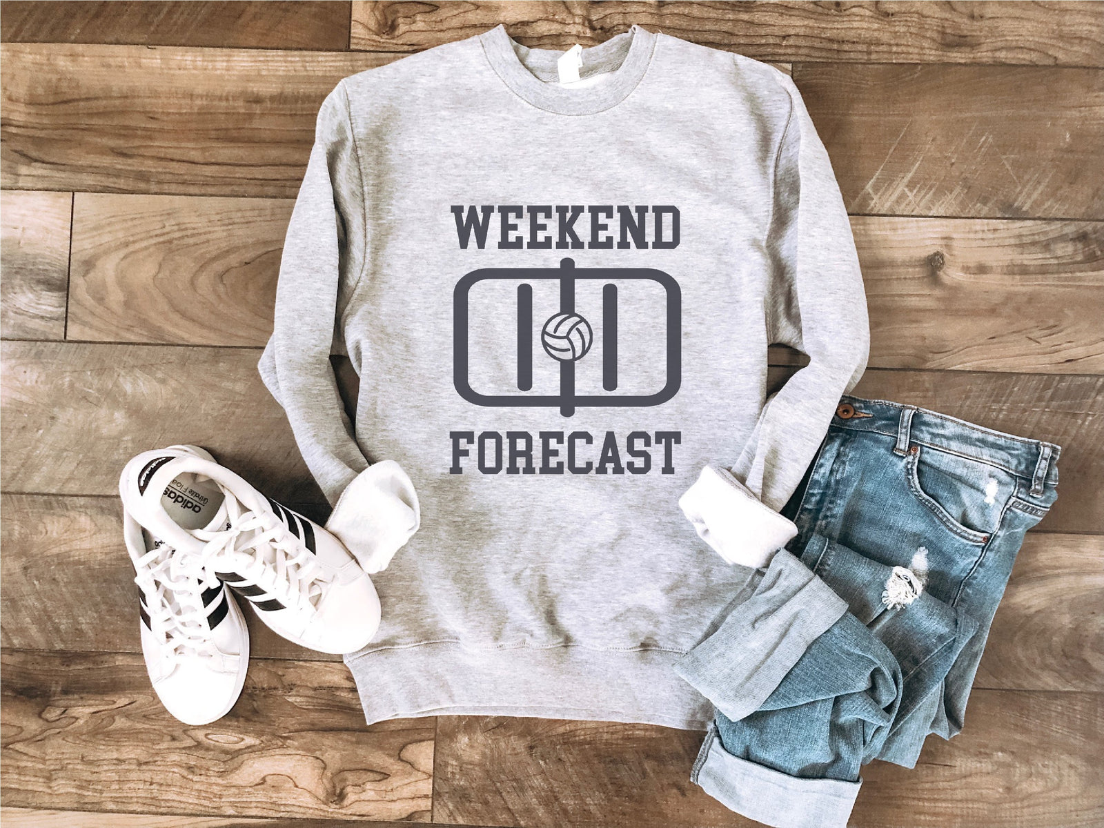 Weekend forecast volleyball basic sweatshirt Volleyball sweatshirt Gildan 18000 sweatshirt 